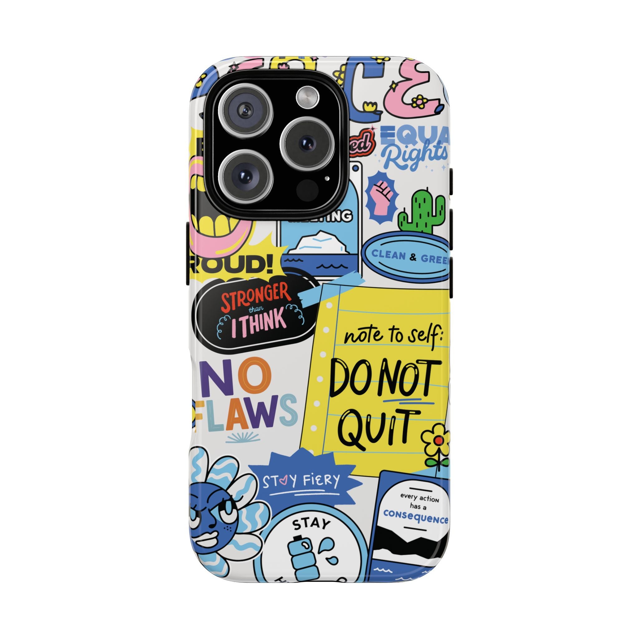 Sticker Collage Phone Case — Motivational "Do Not Quit" Protective Cover