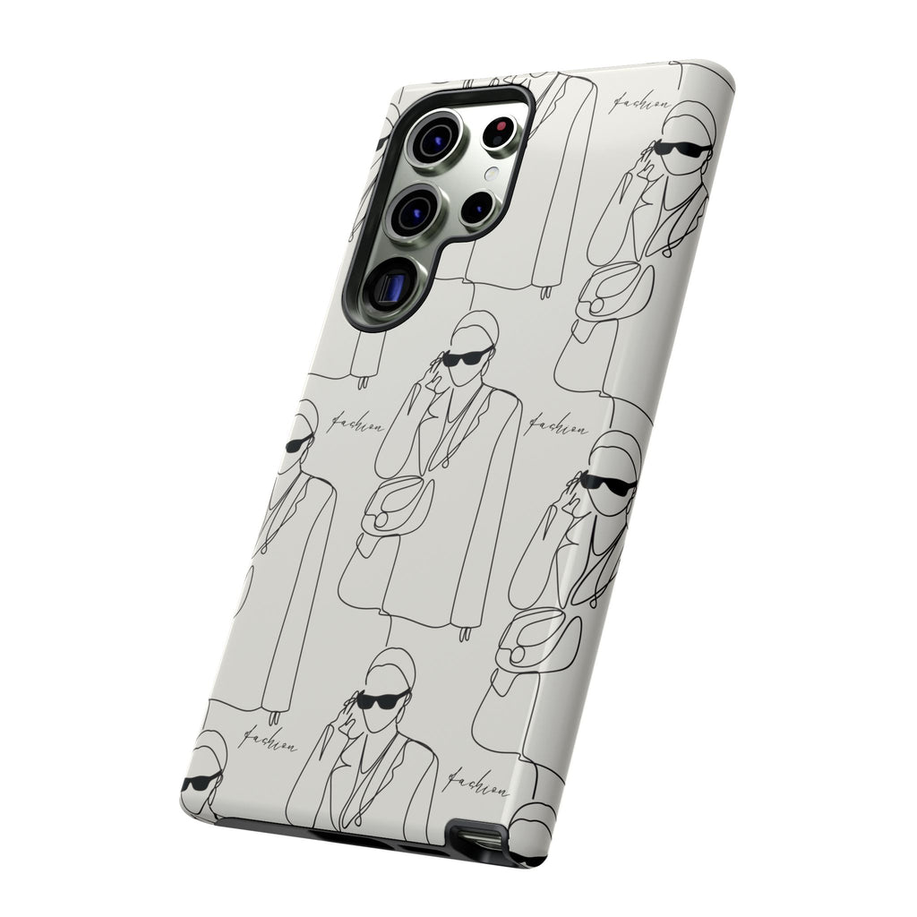 Fashion Sketch Phone Case — Minimalist Chic Designer Pattern