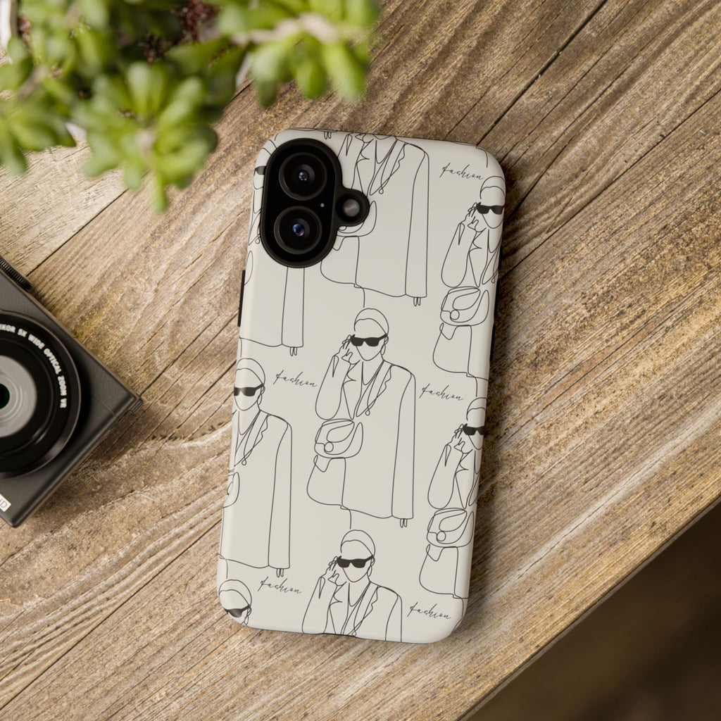 Fashion Sketch Phone Case — Minimalist Chic Designer Pattern