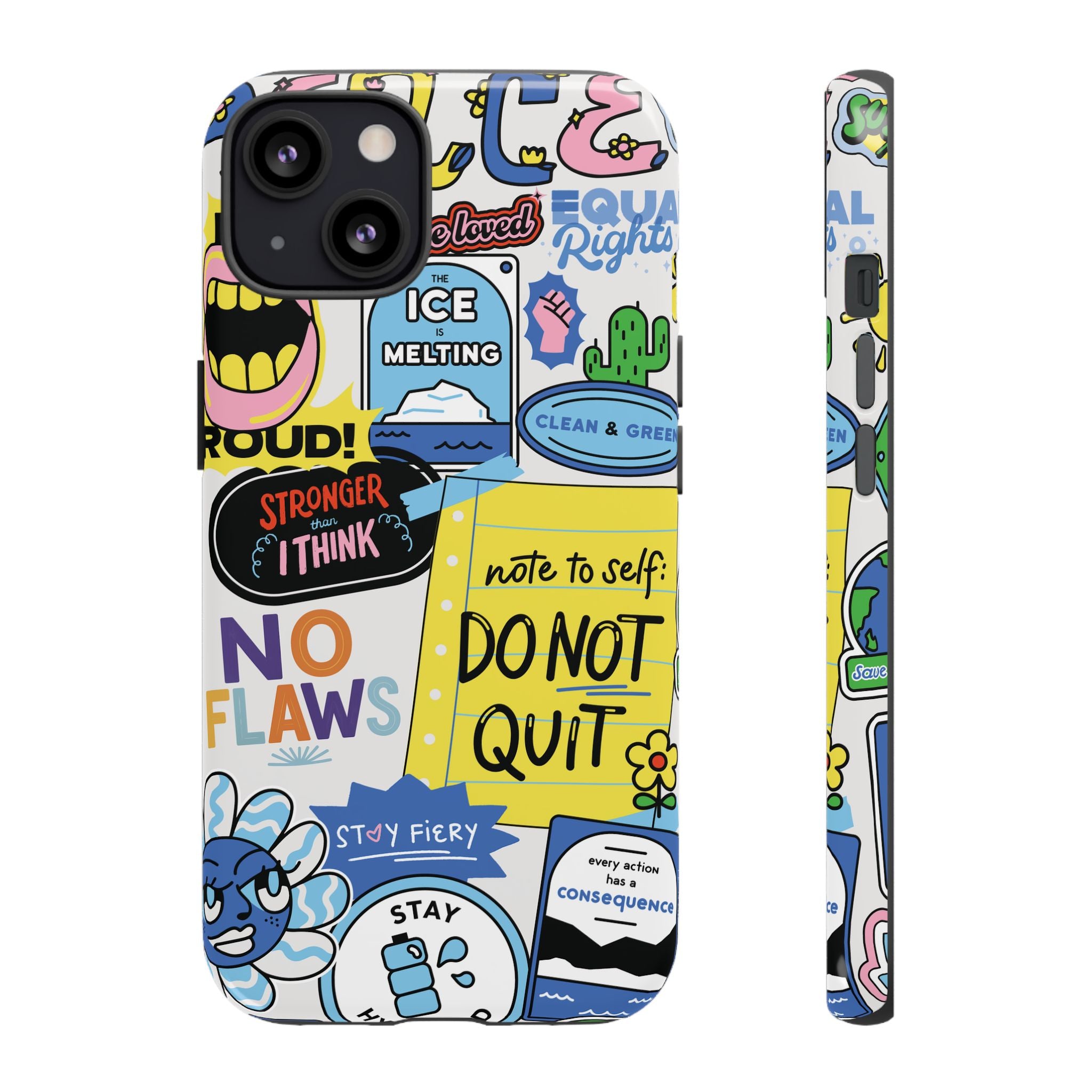 Sticker Collage Phone Case — Motivational "Do Not Quit" Protective Cover