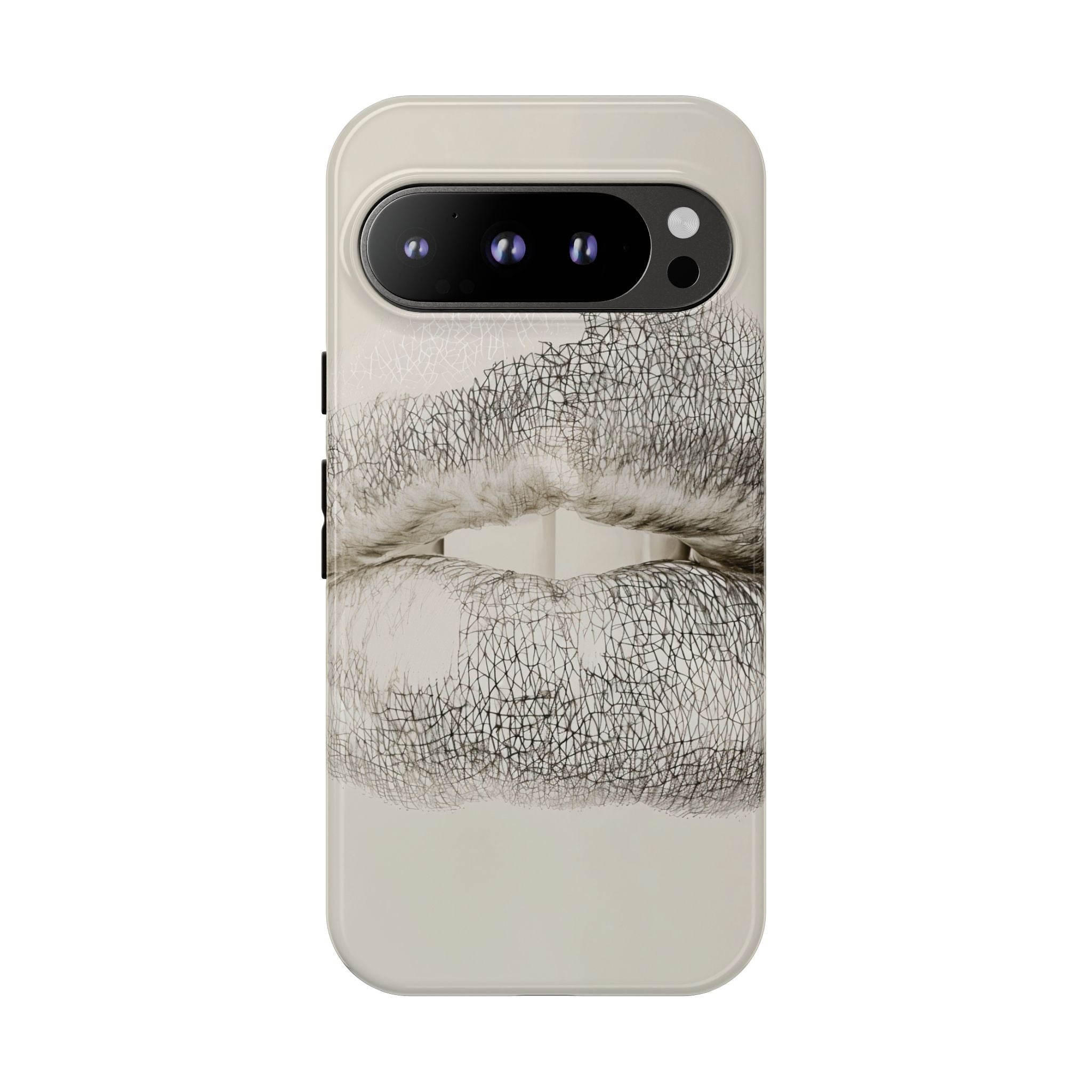 Kiss Print Tough Phone Case – Minimalist Lip Art Protective Cover