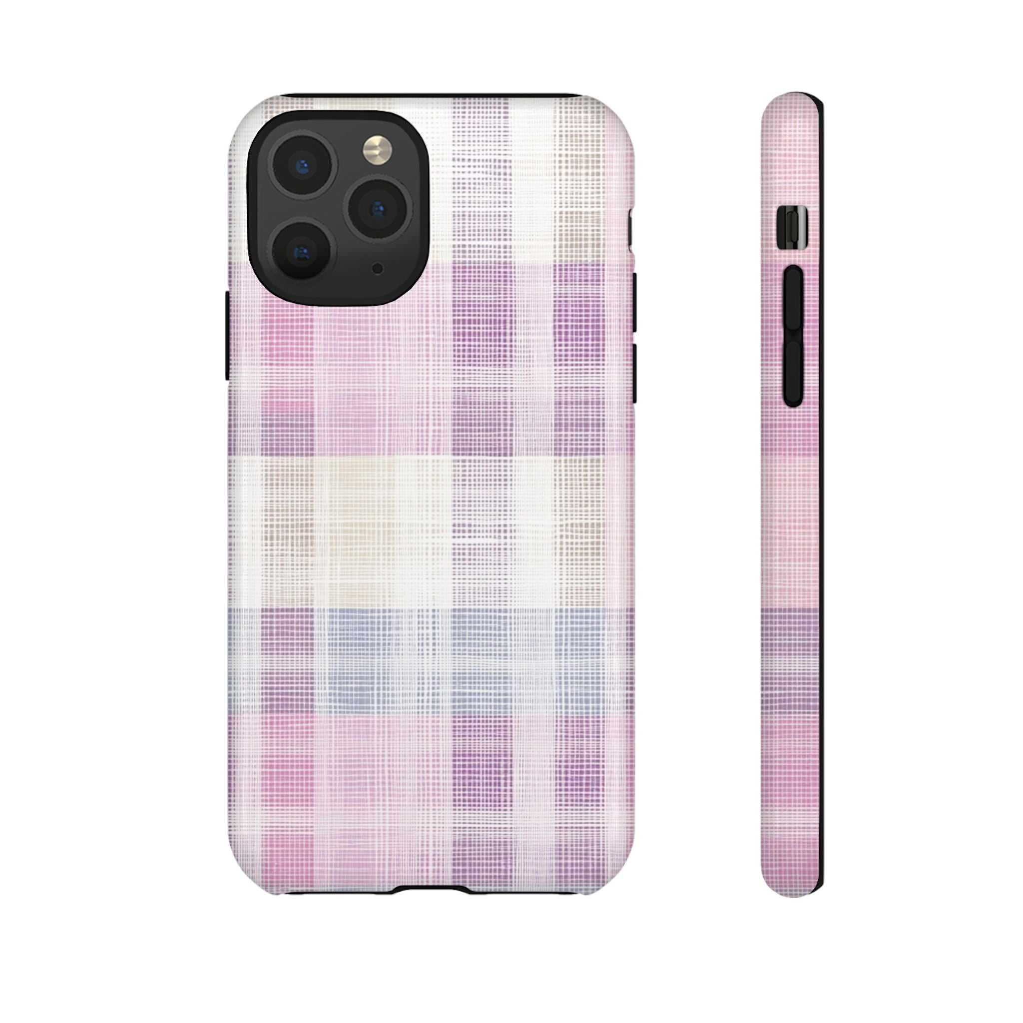 Pink Plaid Phone Case, Trendy Accessories, Birthday, Everyday Use, Tough Cases