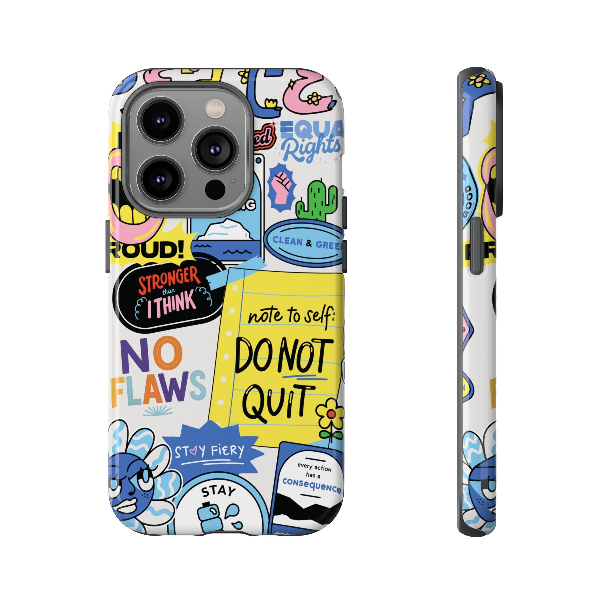Sticker Collage Phone Case — Motivational "Do Not Quit" Protective Cover
