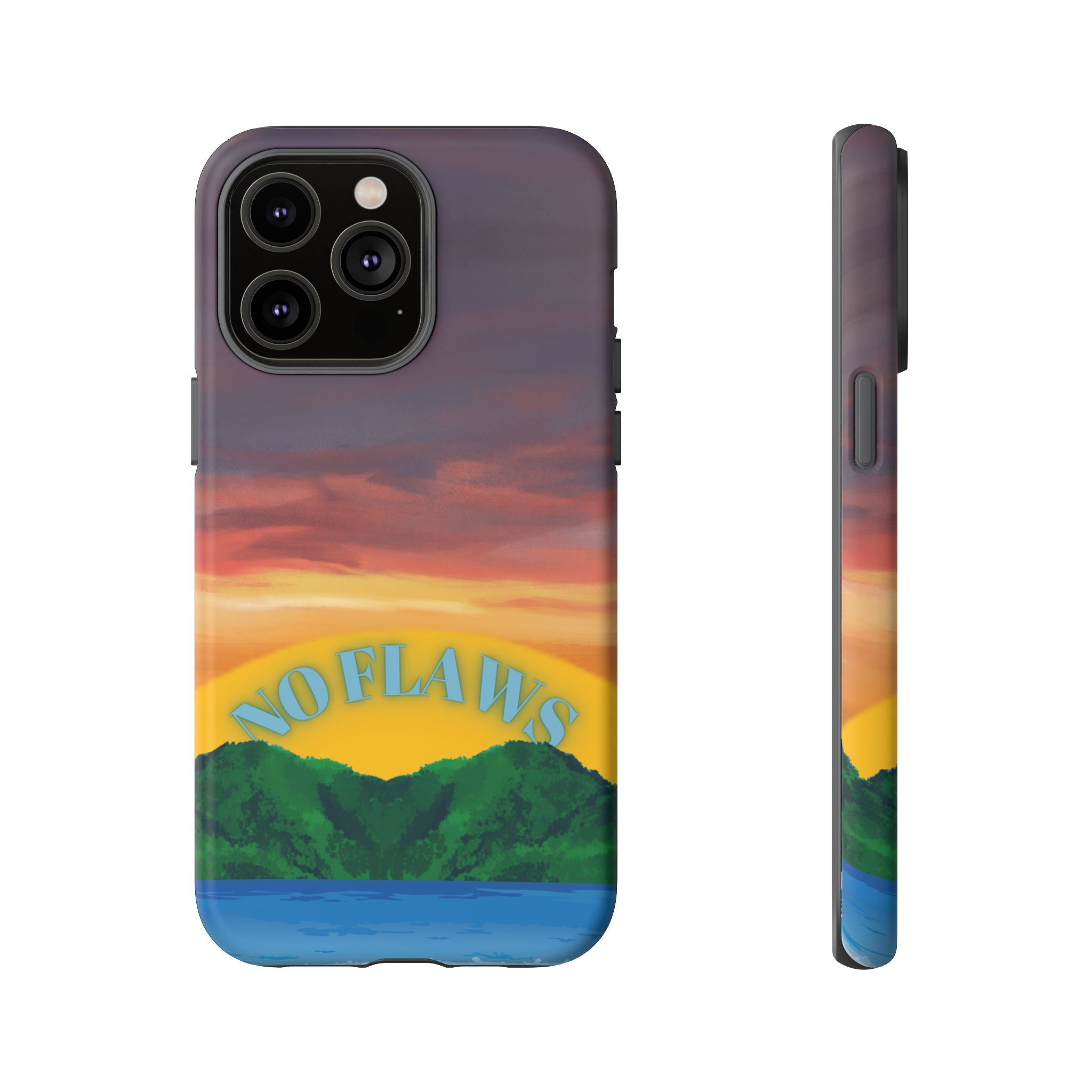 Sunset 'No Flaws' Tough Phone Case — Tropical Beach Protective Cover
