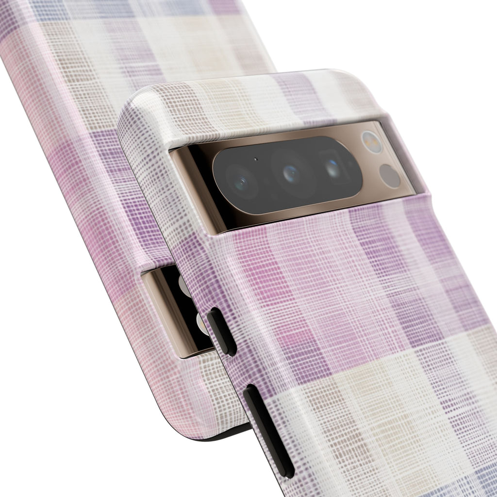 Pink Plaid Phone Case, Trendy Accessories, Birthday, Everyday Use, Tough Cases