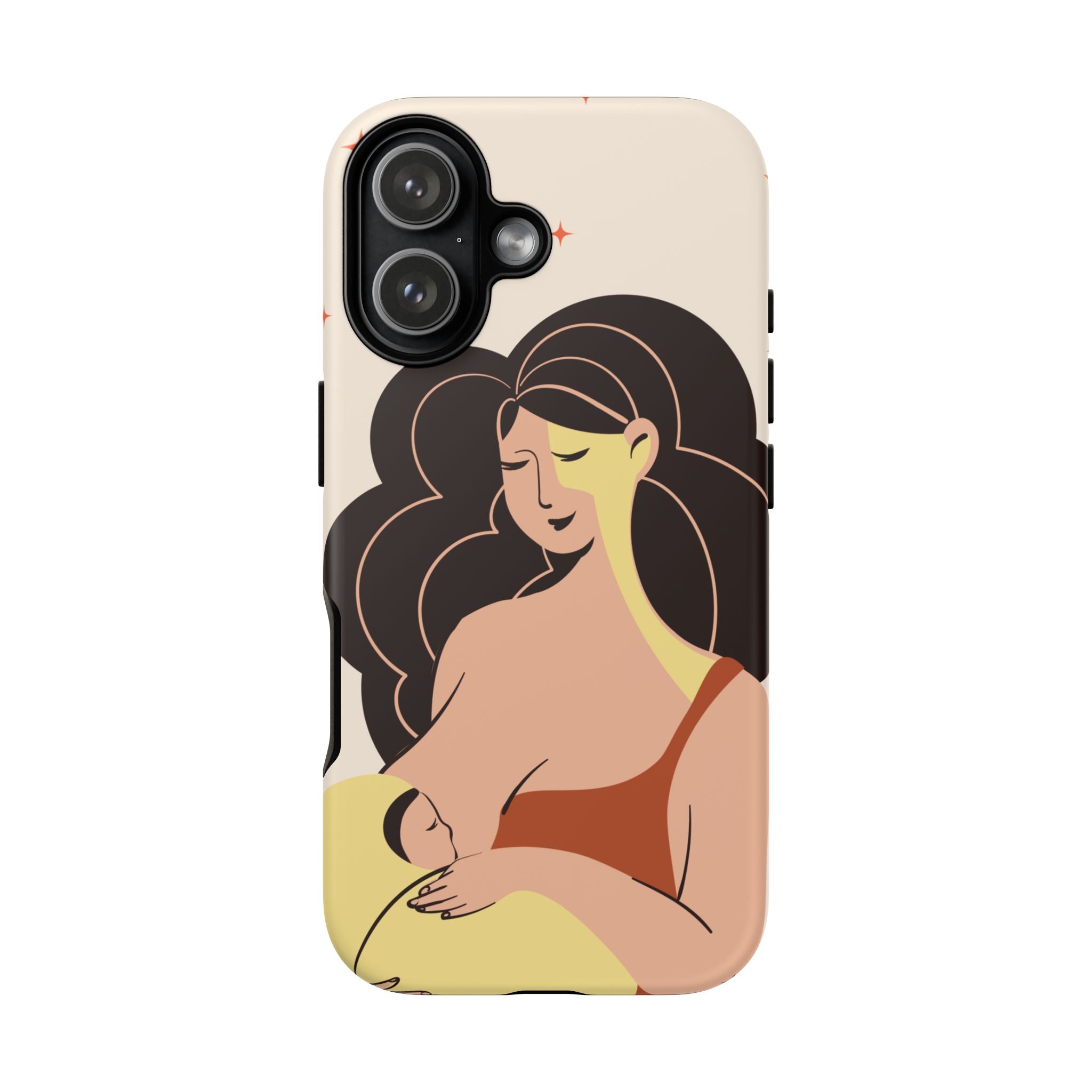 Mother Nursing Baby Illustration, Soft Pastel Mom & Child Protective Cover