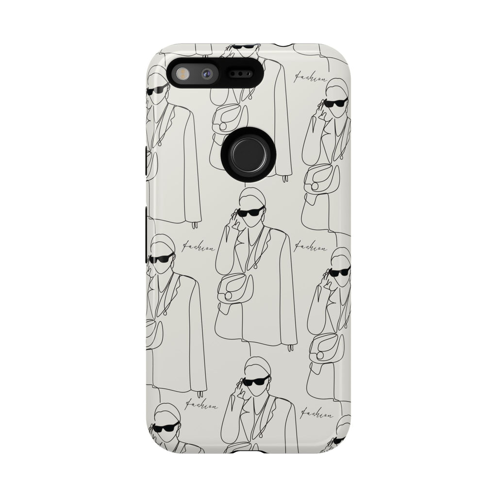 Fashion Sketch Phone Case — Minimalist Chic Designer Pattern