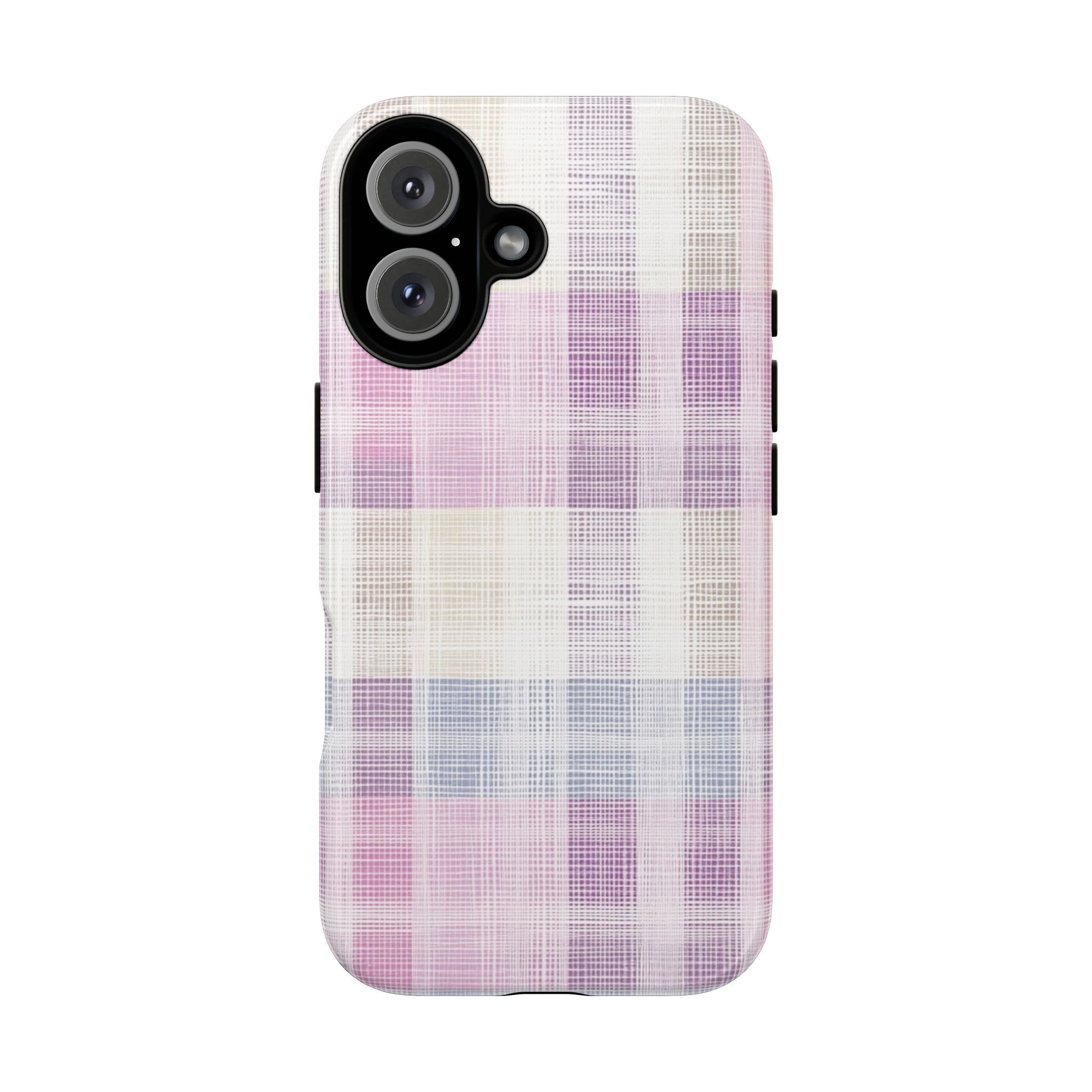 Pink Plaid Phone Case, Trendy Accessories, Birthday, Everyday Use, Tough Cases