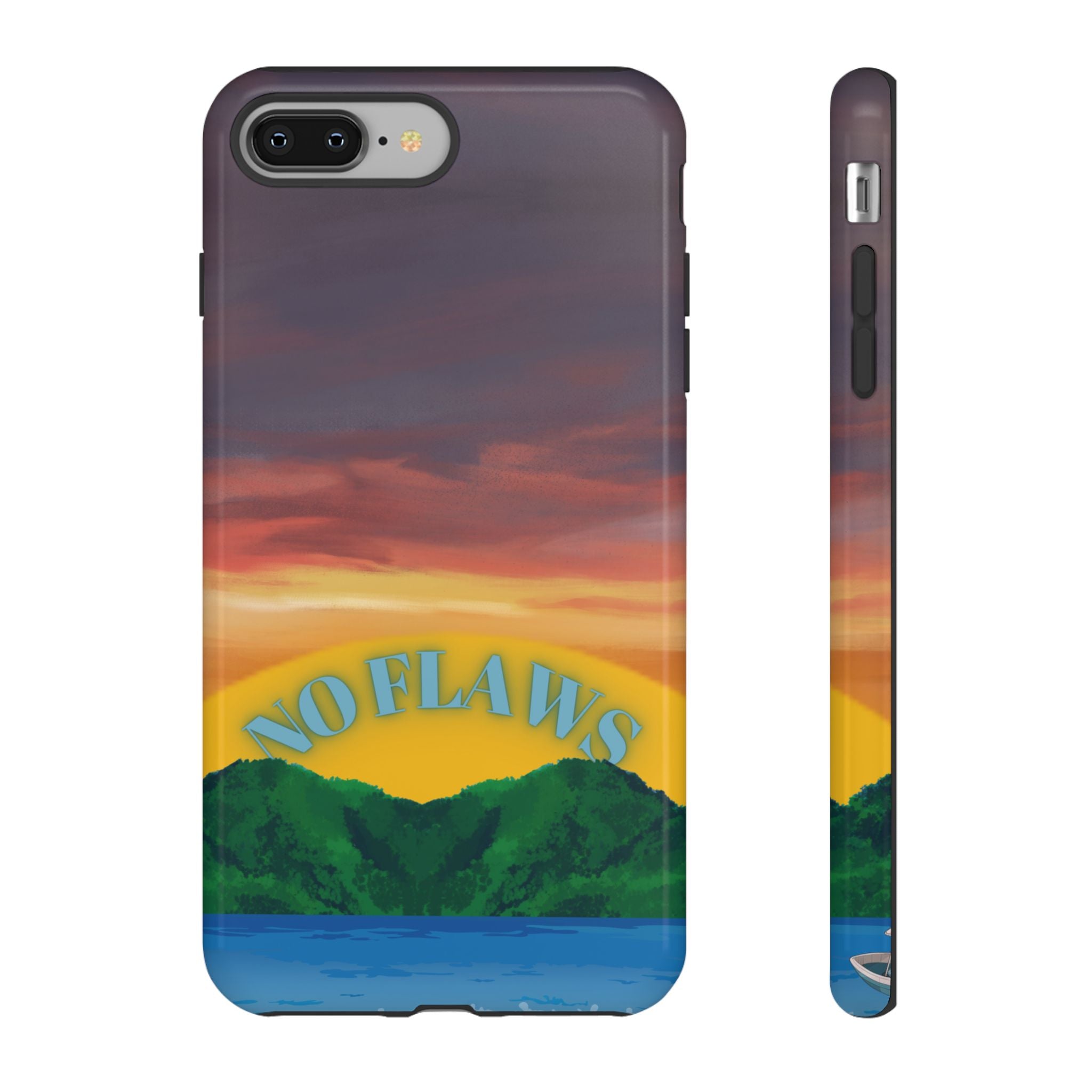 Sunset 'No Flaws' Tough Phone Case — Tropical Beach Protective Cover