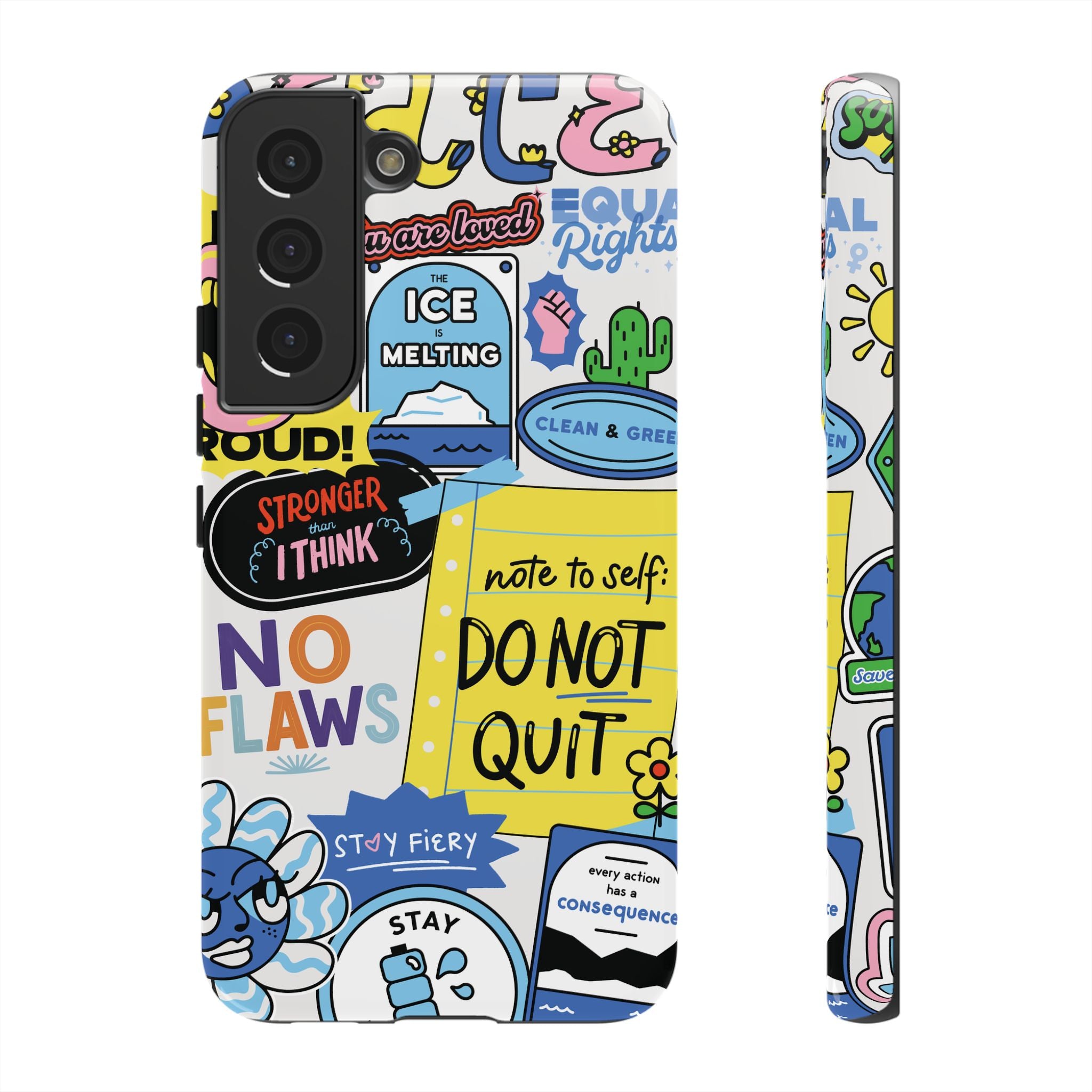 Sticker Collage Phone Case — Motivational "Do Not Quit" Protective Cover