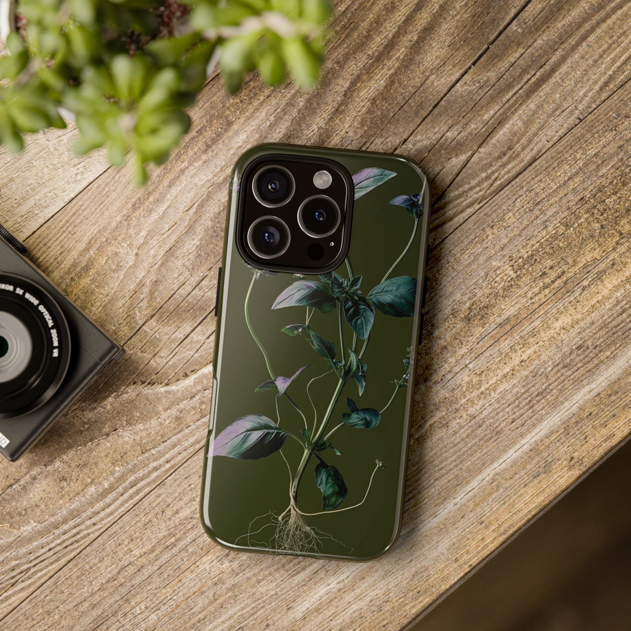 Green Botanical Phone Case, Floral Phone Cover, Nature Lover Gift