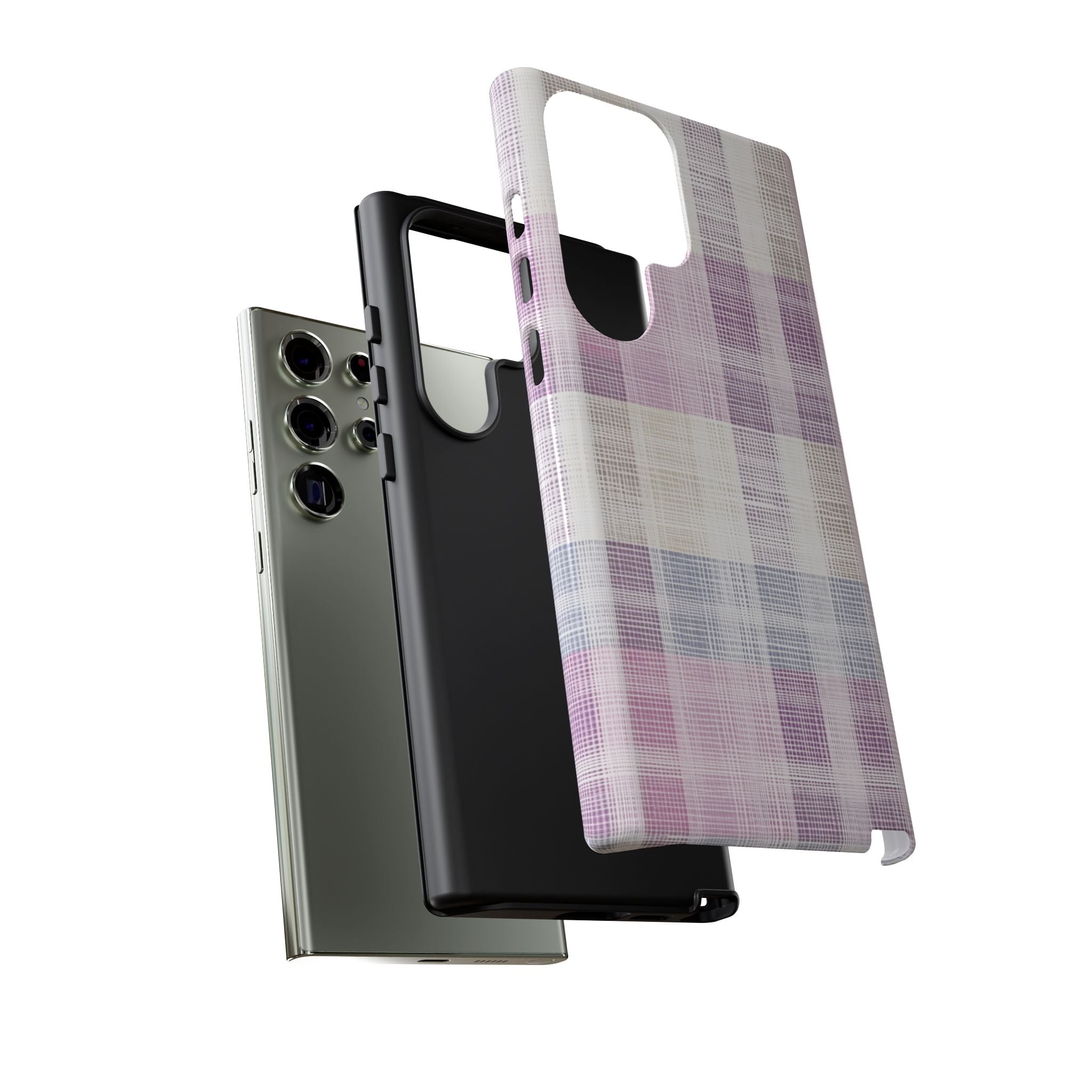 Pink Plaid Phone Case, Trendy Accessories, Birthday, Everyday Use, Tough Cases