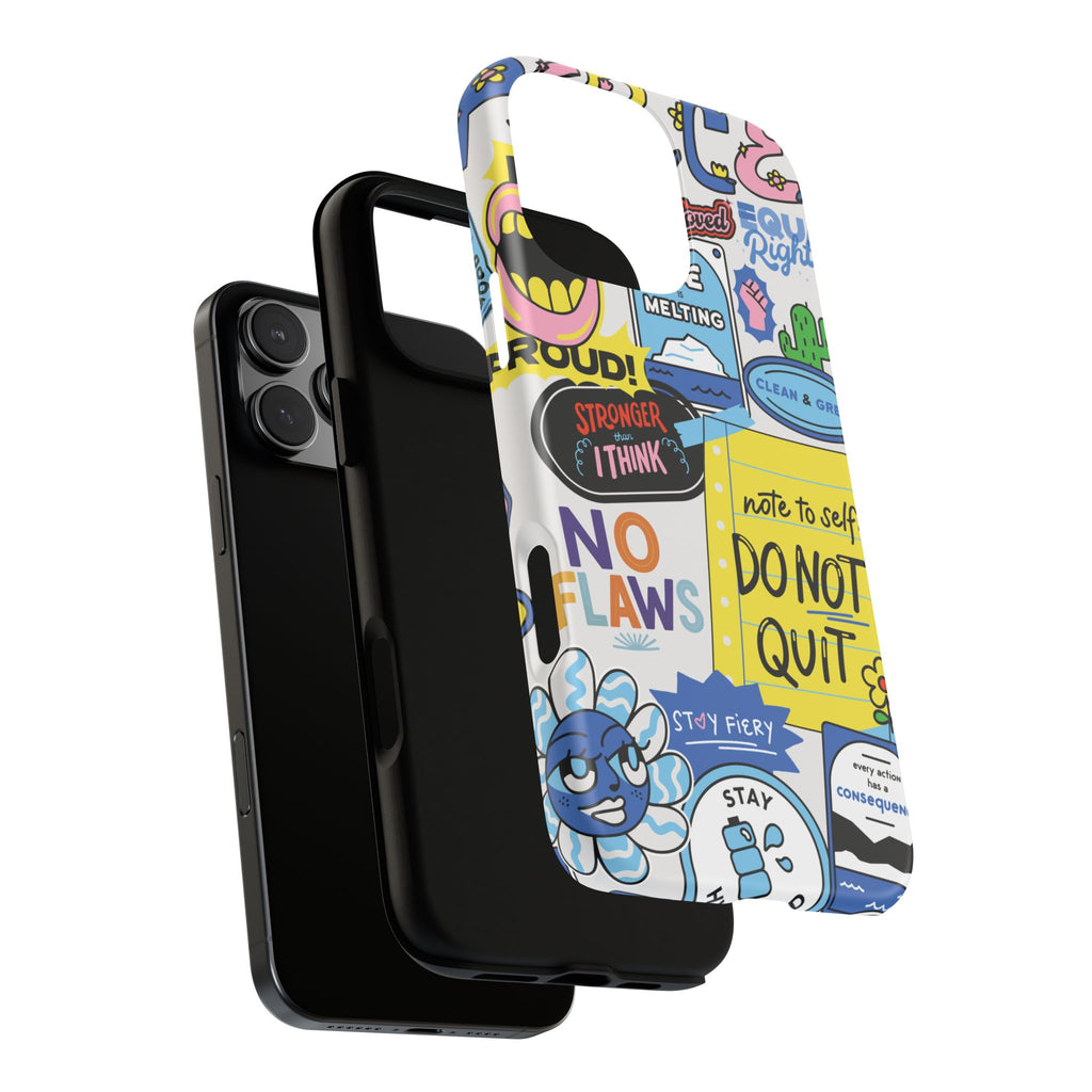 Sticker Collage Phone Case — Motivational "Do Not Quit" Protective Cover