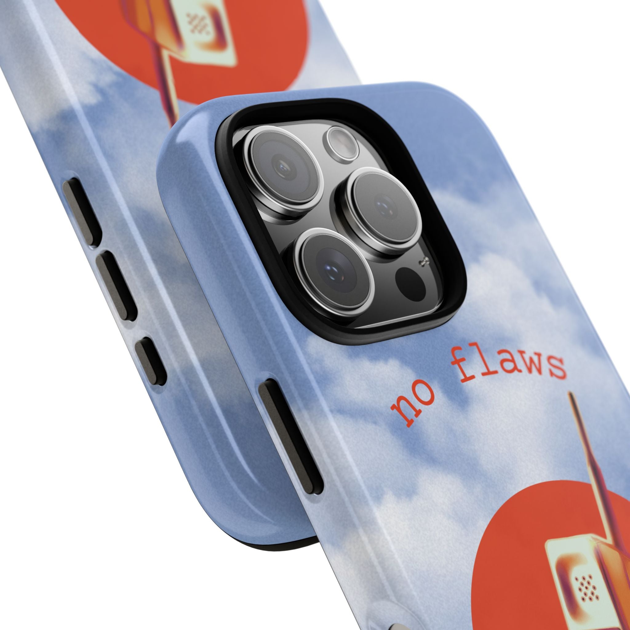 Retro “No Flaws” Phone Tough Case — Vintage 90s Aesthetic Protective Phone Case