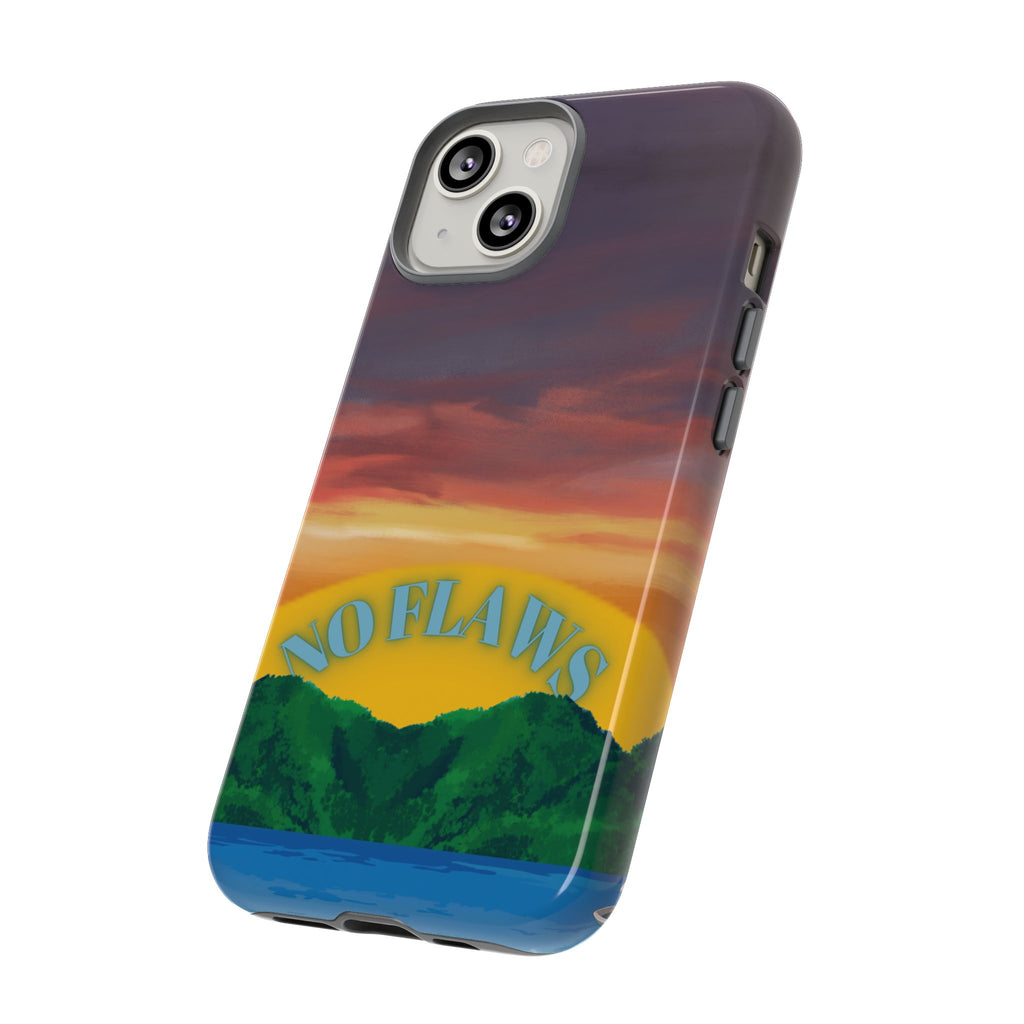 Sunset 'No Flaws' Tough Phone Case — Tropical Beach Protective Cover