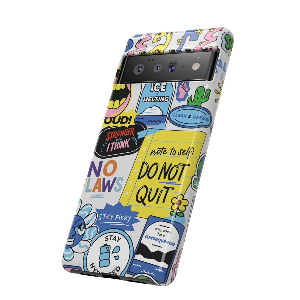 Sticker Collage Phone Case — Motivational "Do Not Quit" Protective Cover