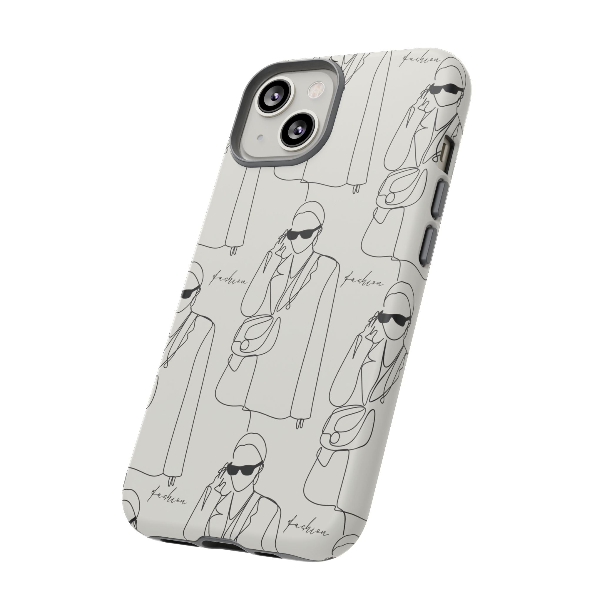 Fashion Sketch Phone Case — Minimalist Chic Designer Pattern