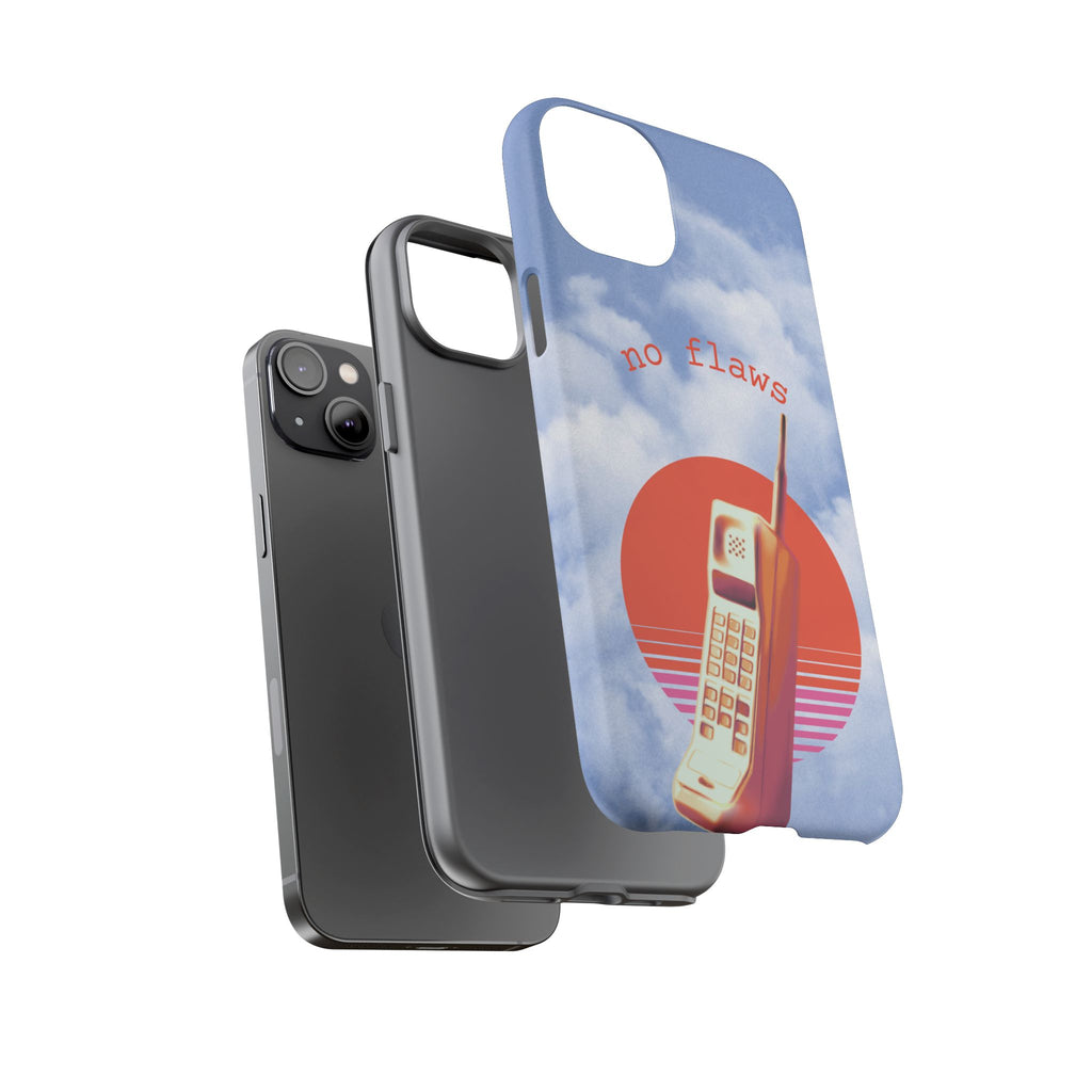 Retro “No Flaws” Phone Tough Case — Vintage 90s Aesthetic Protective Phone Case