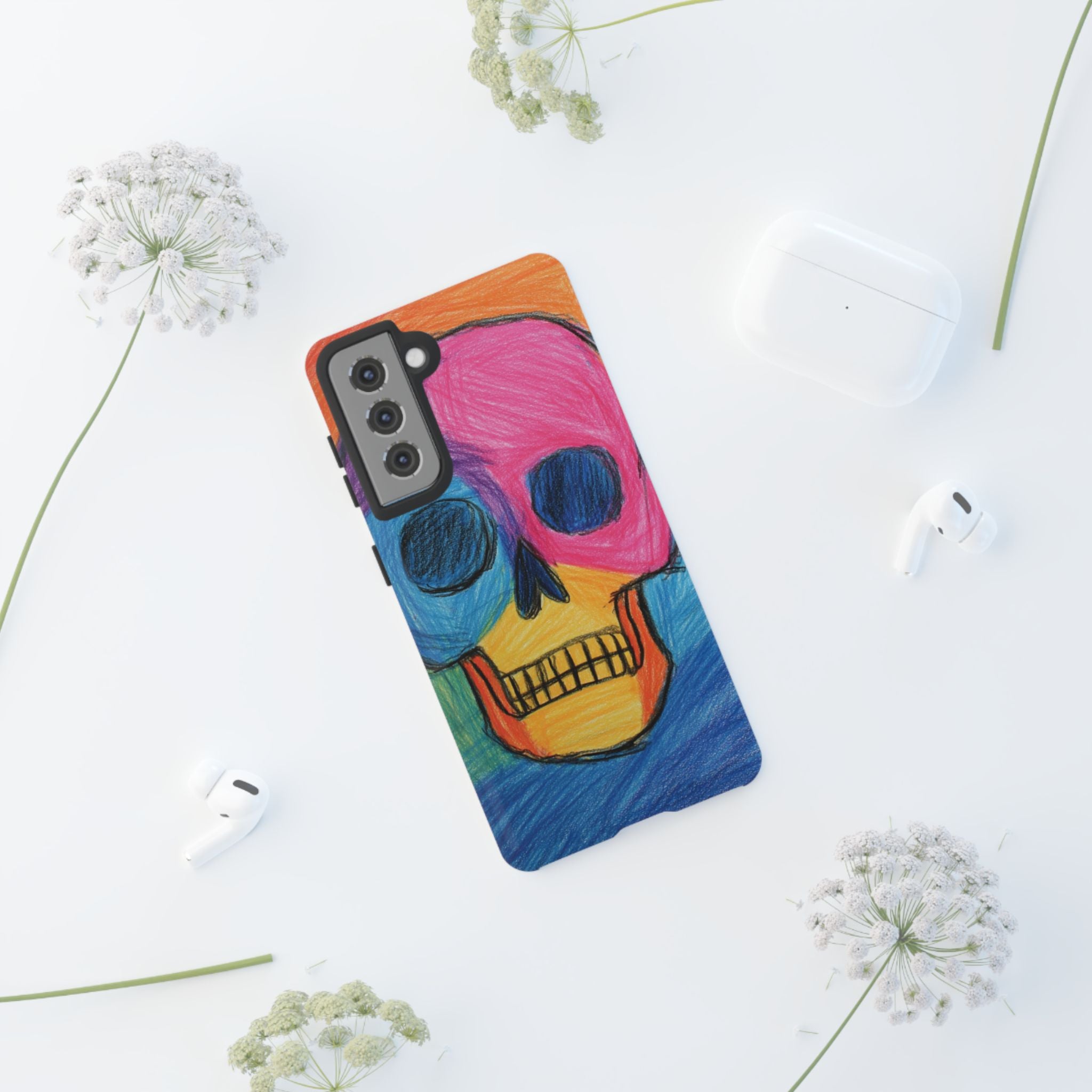 Vibrant Skull Phone Case | Tough Cases, Colorful Design, Unique Art Phone Cover