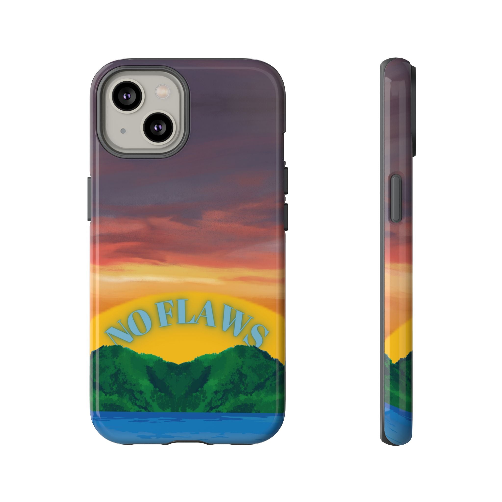 Sunset 'No Flaws' Tough Phone Case — Tropical Beach Protective Cover