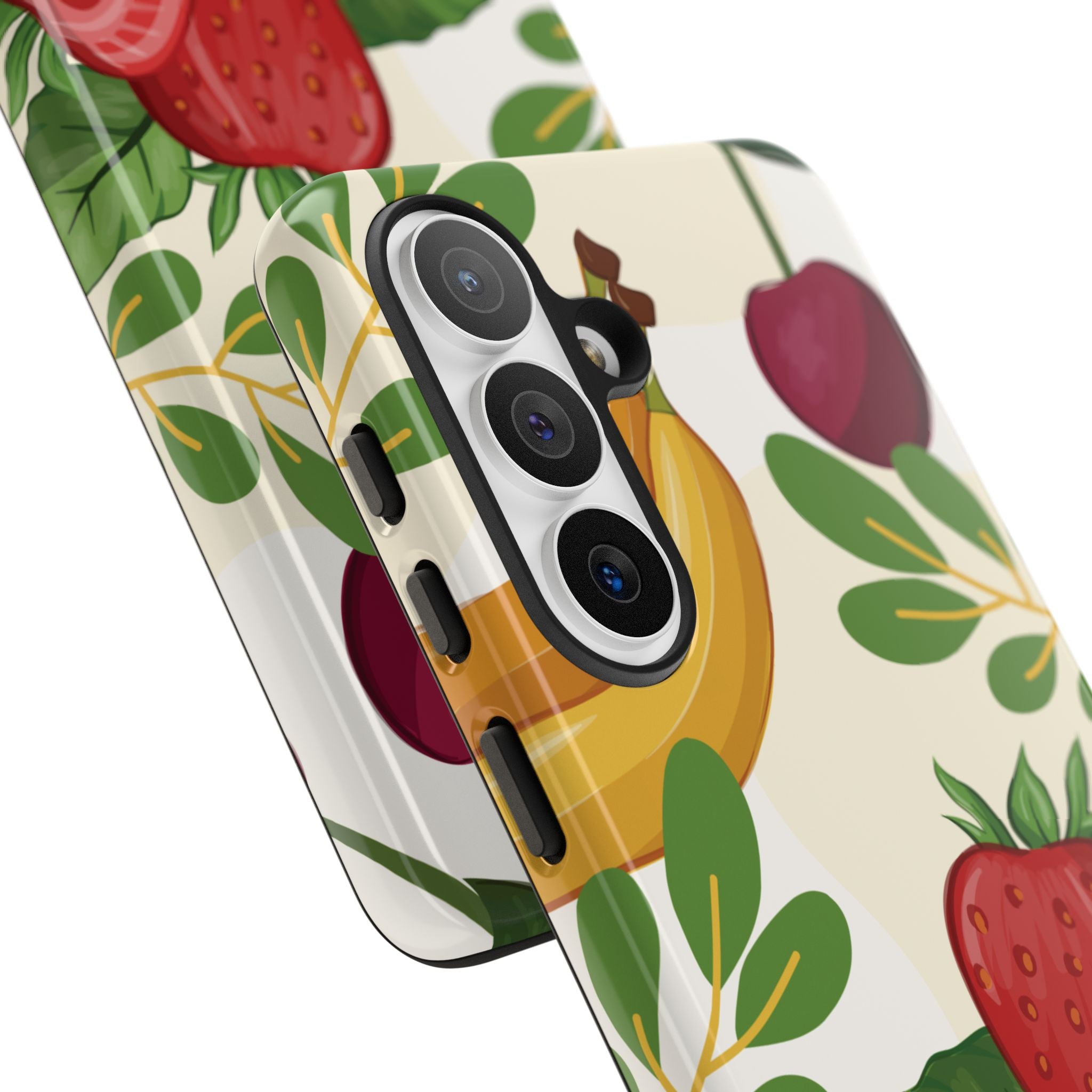Fruit Pattern Tough Case — Floral Strawberry & Banana Phone Cover