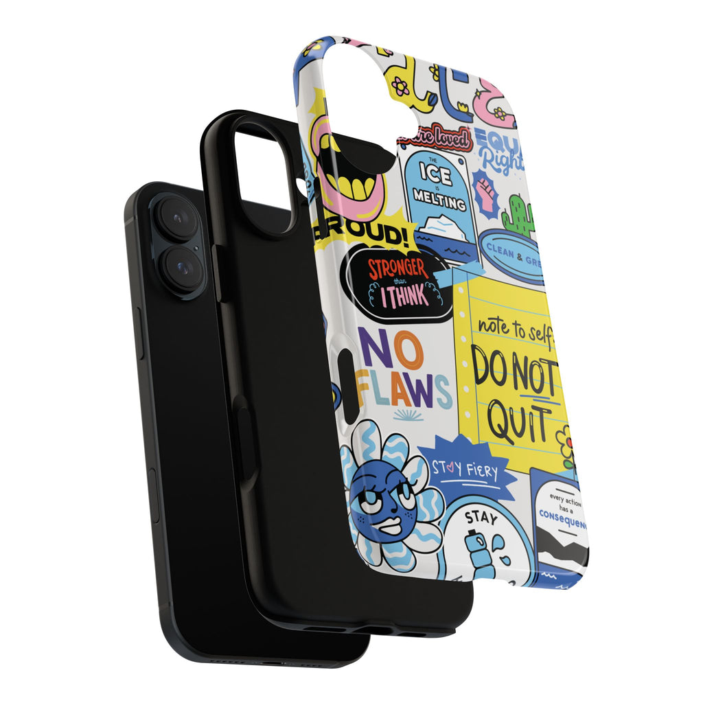Sticker Collage Phone Case — Motivational "Do Not Quit" Protective Cover