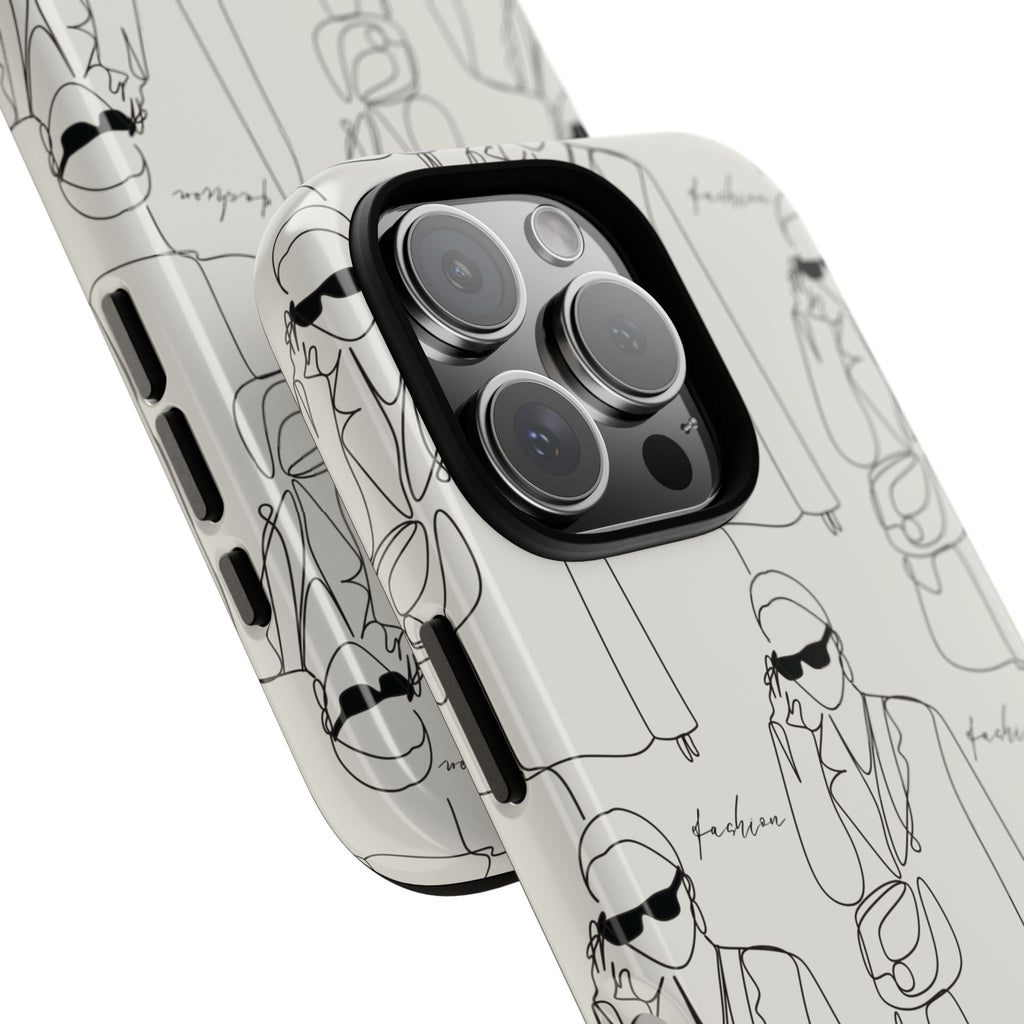 Fashion Sketch Phone Case — Minimalist Chic Designer Pattern