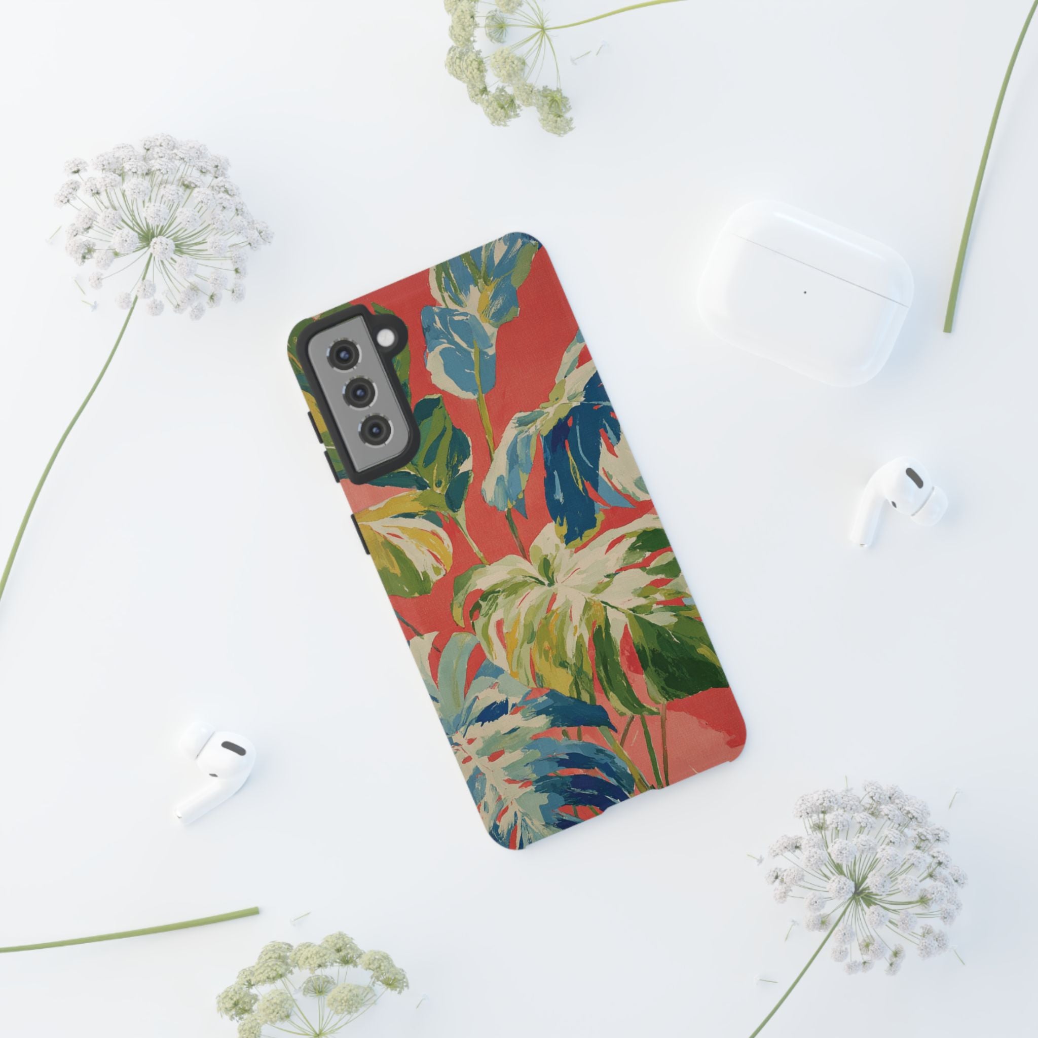 Tropical Phone Case, Floral Tough Case, Vibrant Phone Cover for Summer