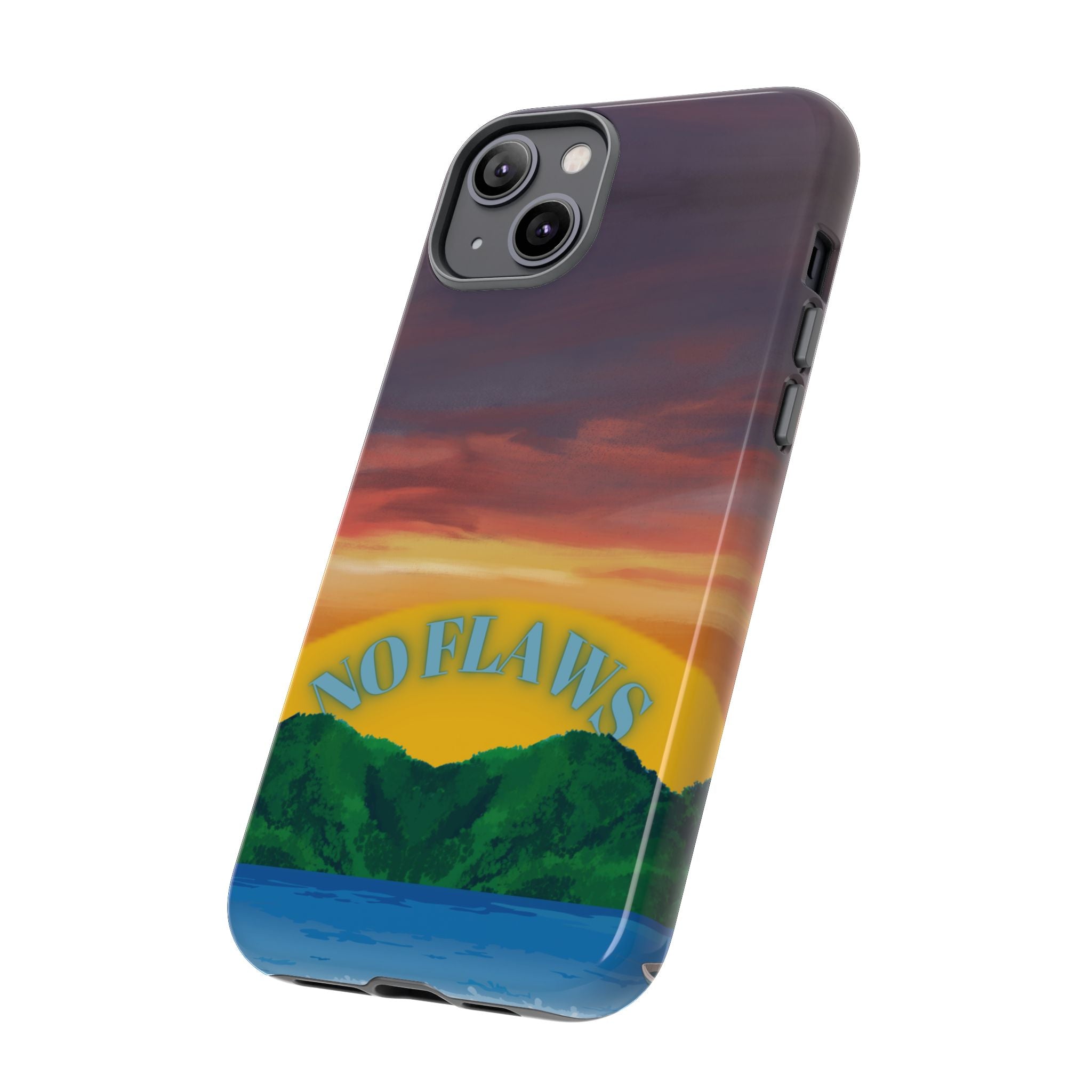 Sunset 'No Flaws' Tough Phone Case — Tropical Beach Protective Cover