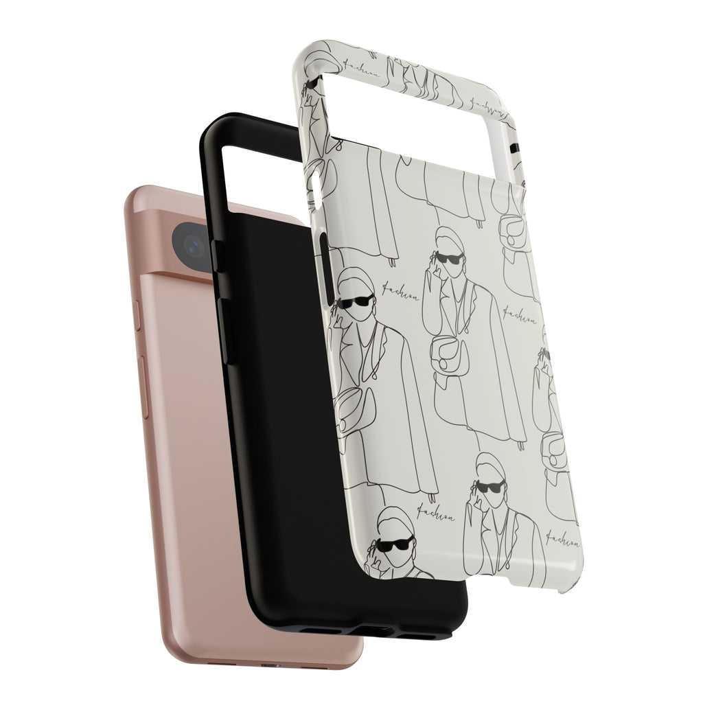 Fashion Sketch Phone Case — Minimalist Chic Designer Pattern