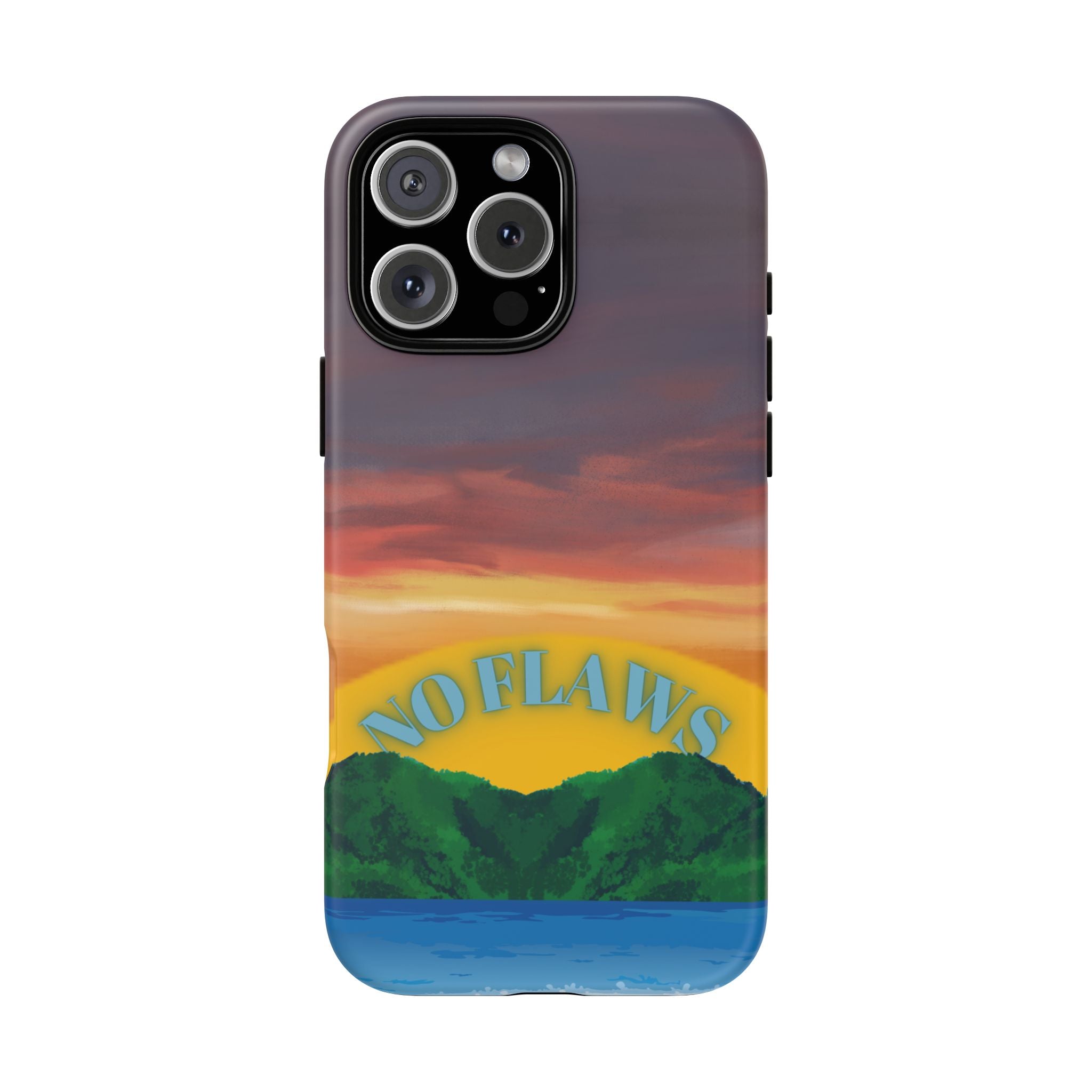 Sunset 'No Flaws' Tough Phone Case — Tropical Beach Protective Cover
