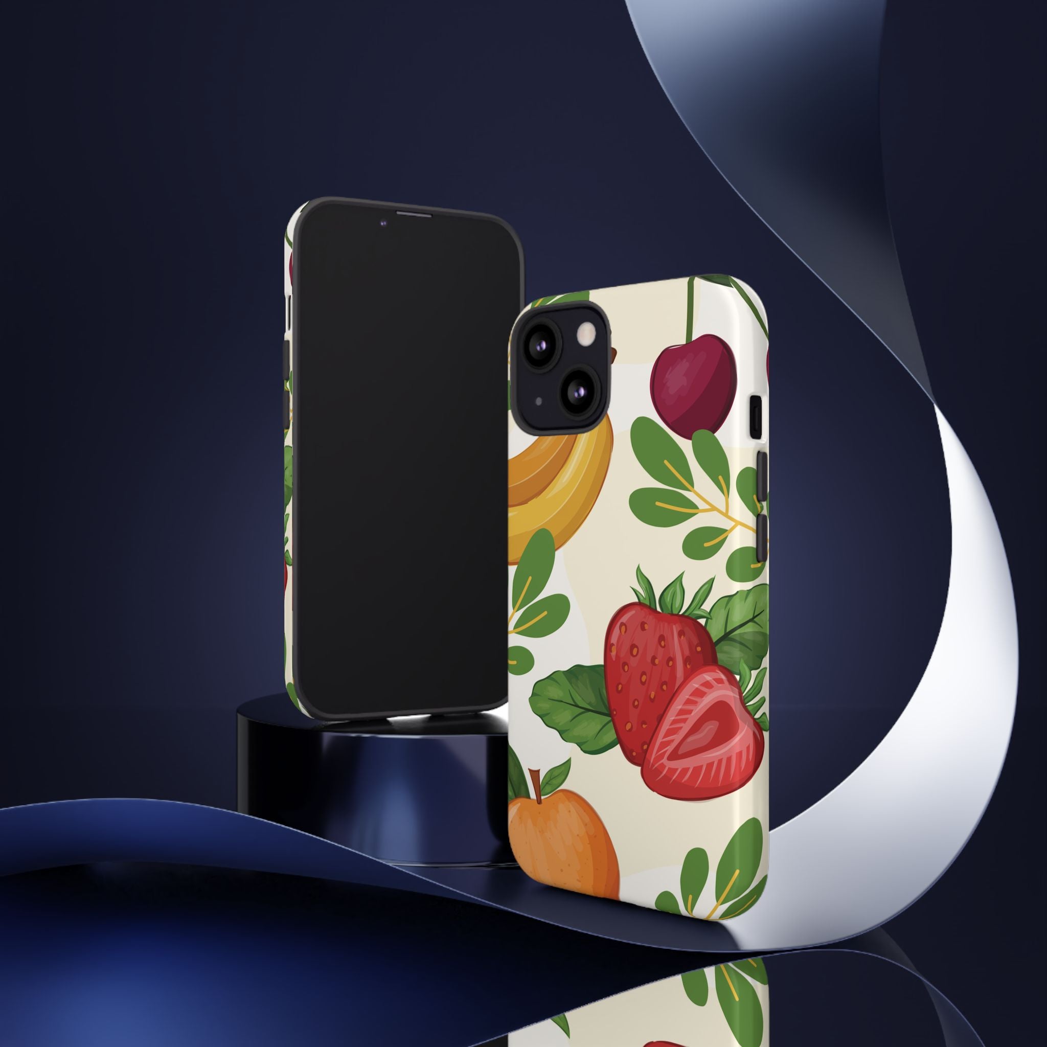 Fruit Pattern Tough Case — Floral Strawberry & Banana Phone Cover