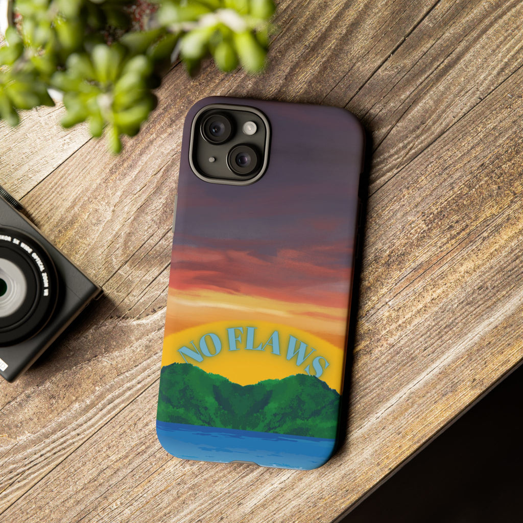 Sunset 'No Flaws' Tough Phone Case — Tropical Beach Protective Cover