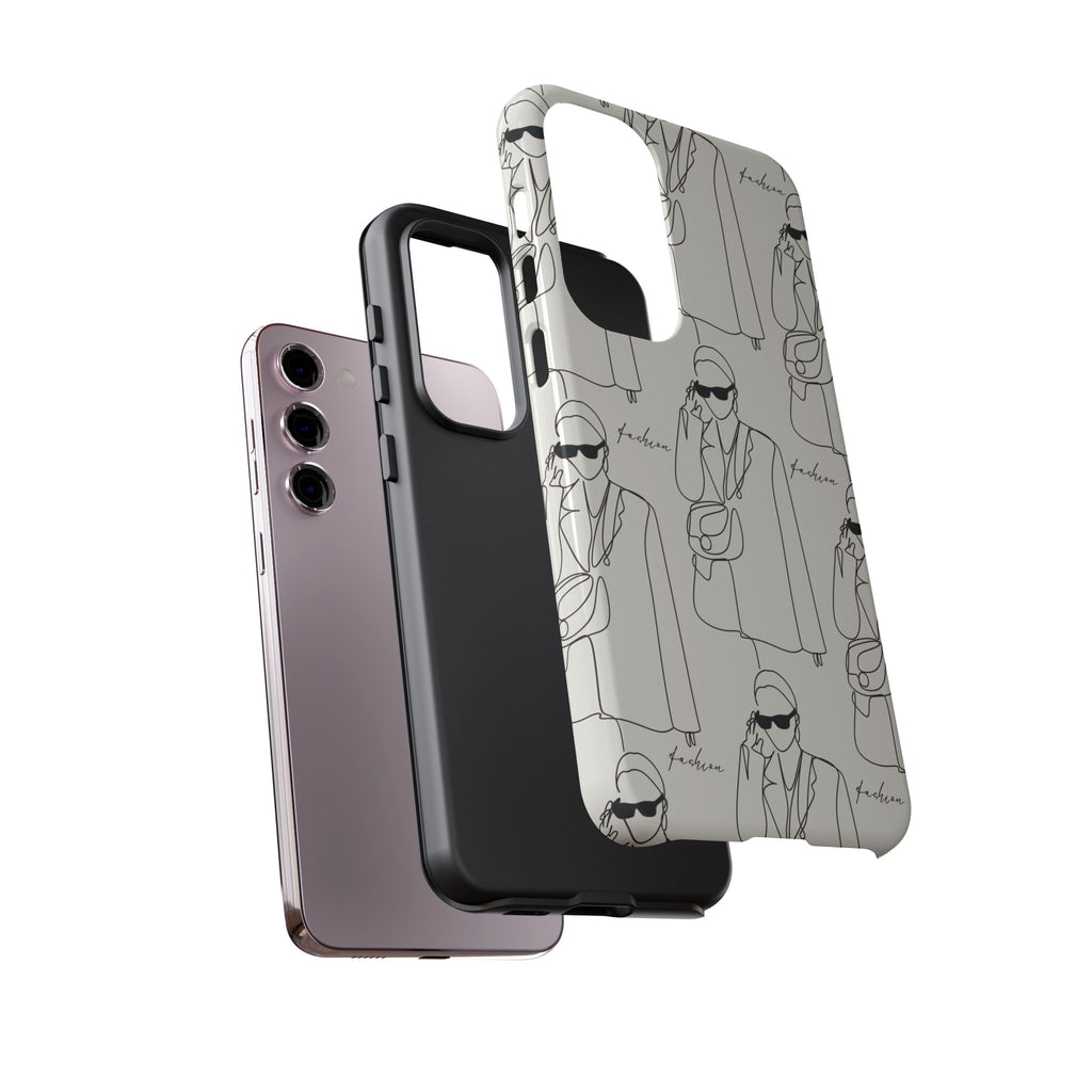 Fashion Sketch Phone Case — Minimalist Chic Designer Pattern
