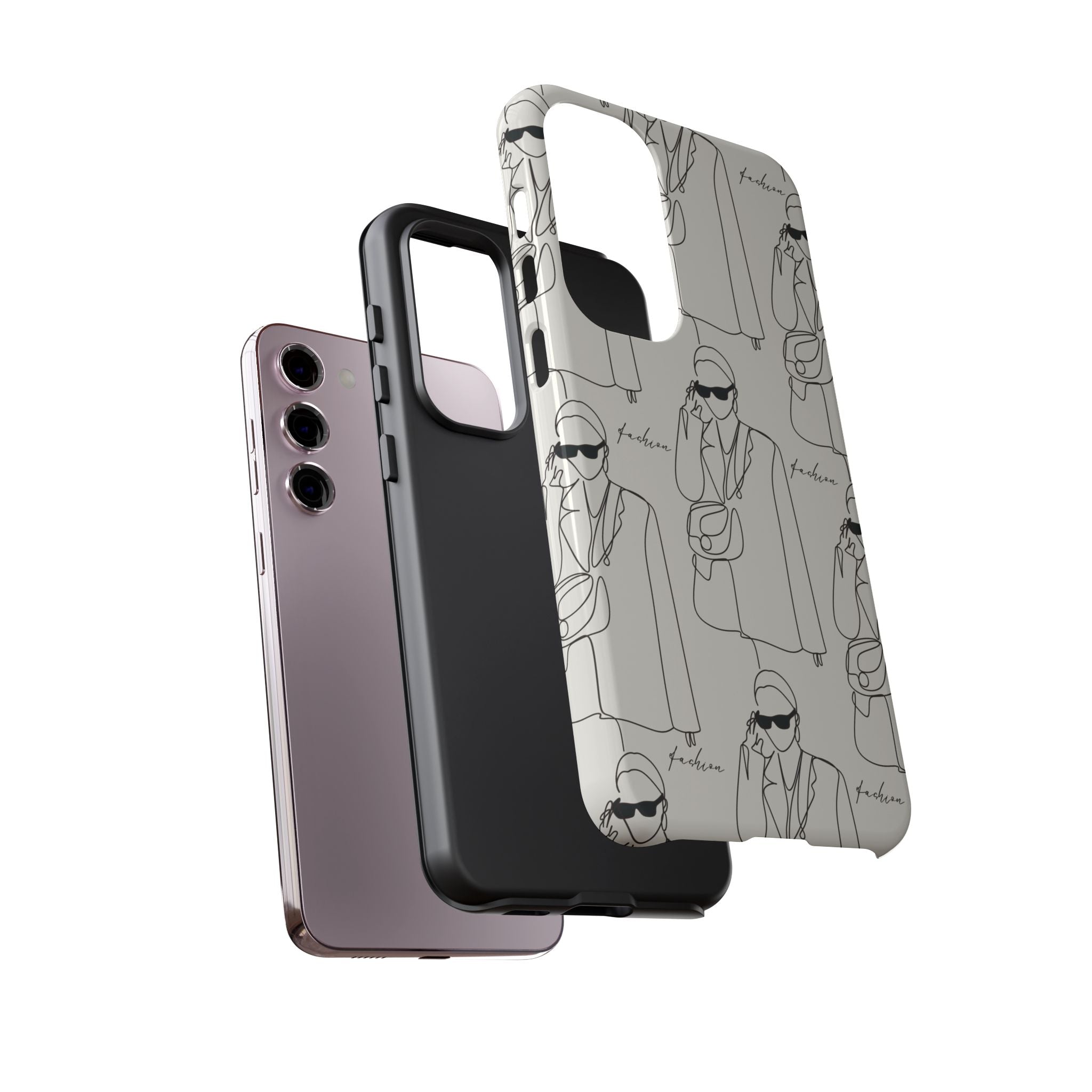 Fashion Sketch Phone Case — Minimalist Chic Designer Pattern
