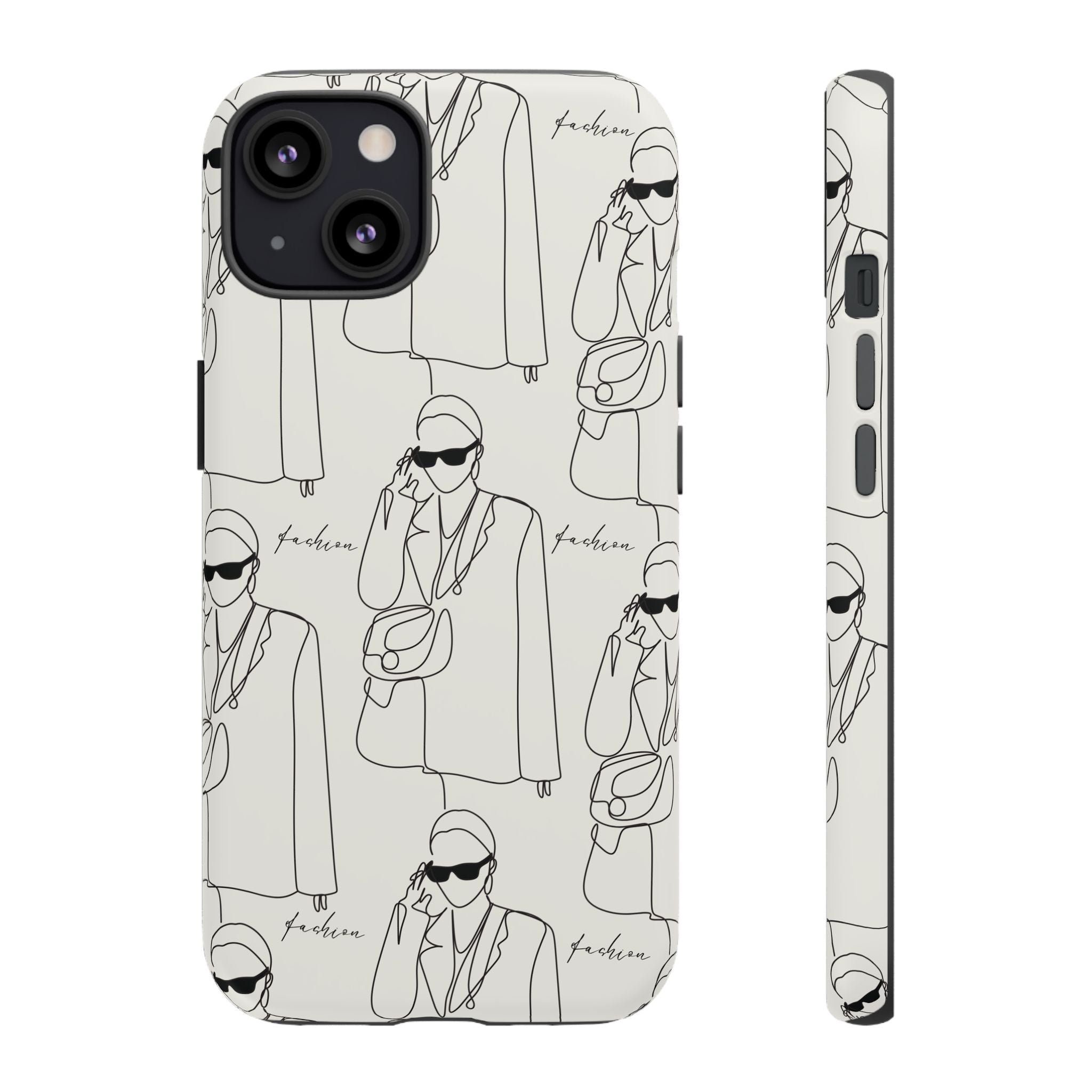 Fashion Sketch Phone Case — Minimalist Chic Designer Pattern
