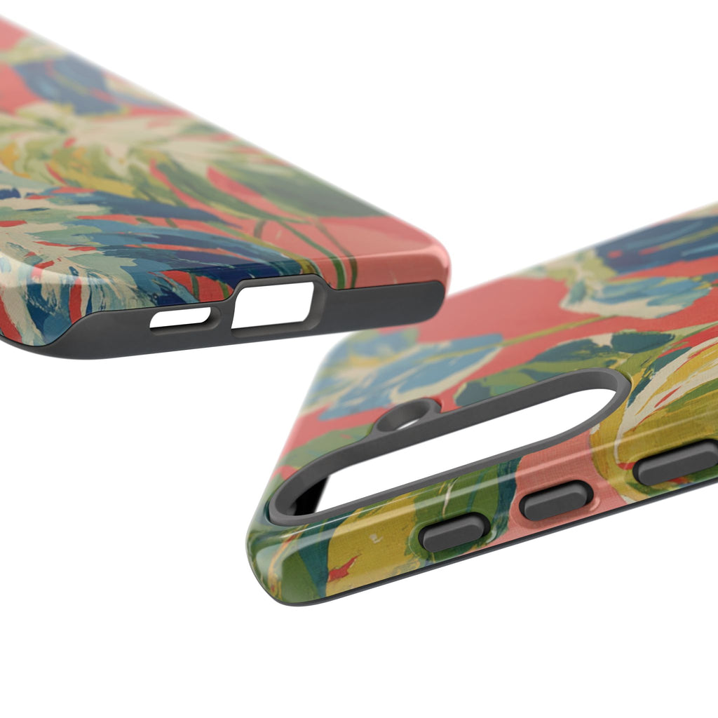 Tropical Phone Case, Floral Tough Case, Vibrant Phone Cover for Summer