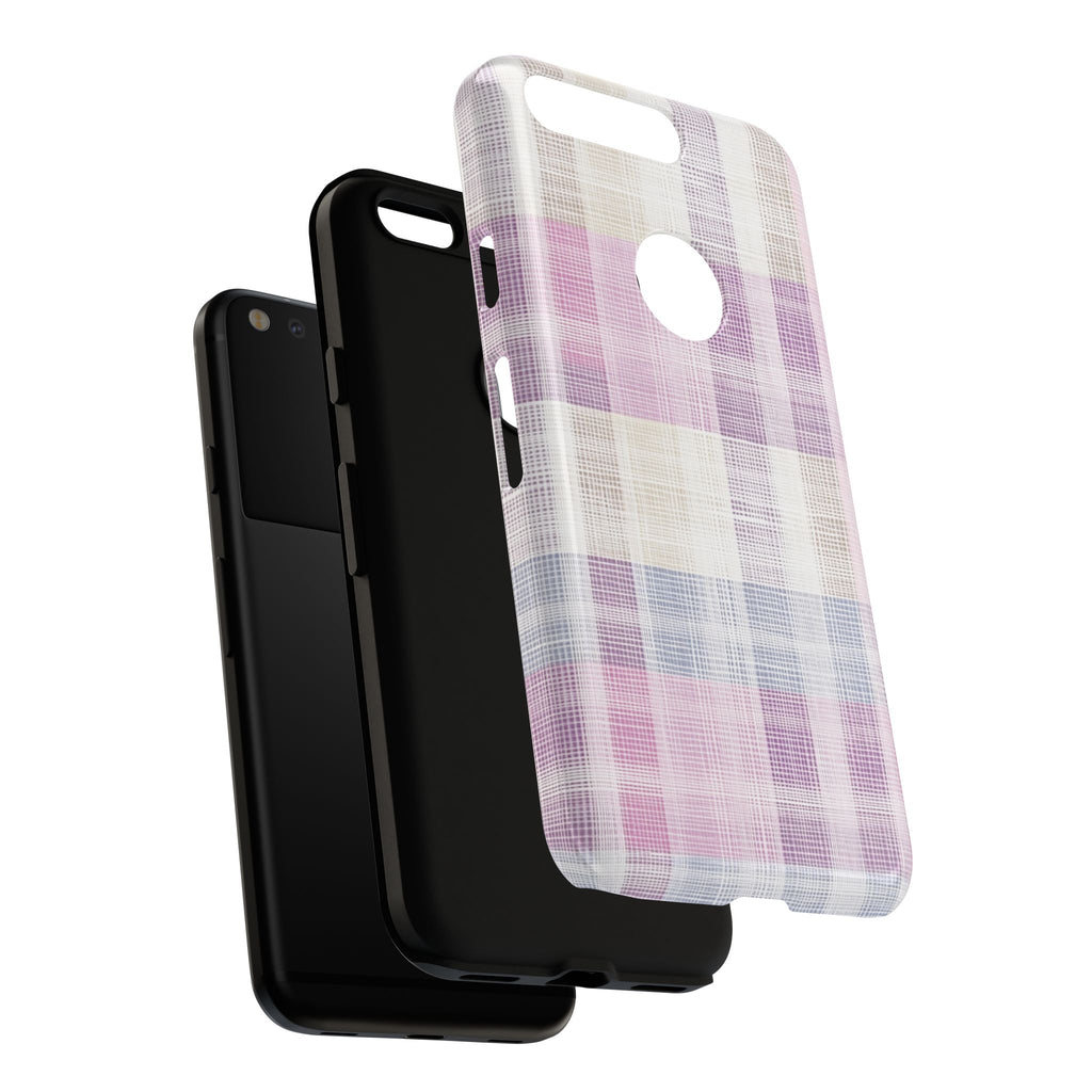 Pink Plaid Phone Case, Trendy Accessories, Birthday, Everyday Use, Tough Cases