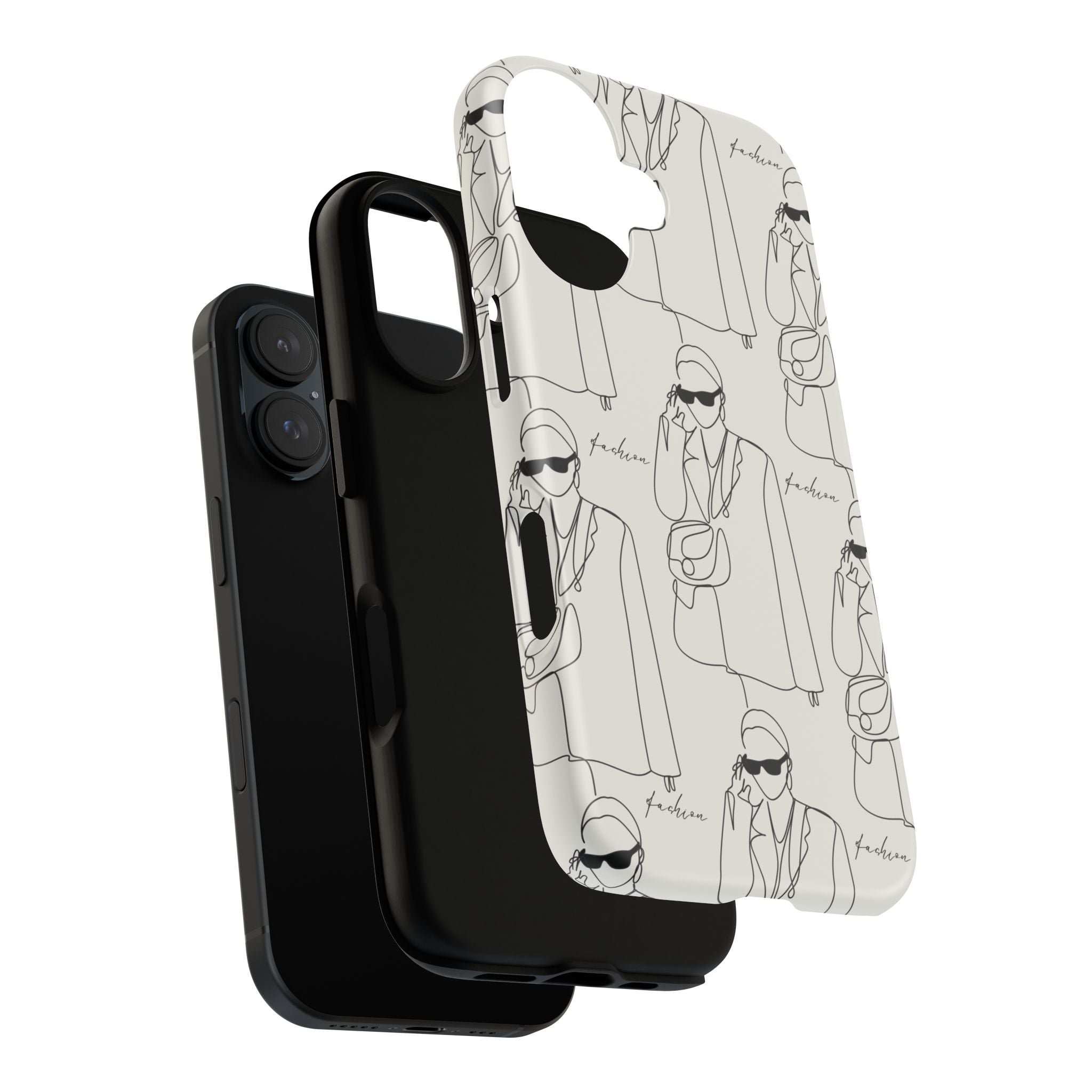 Fashion Sketch Phone Case — Minimalist Chic Designer Pattern