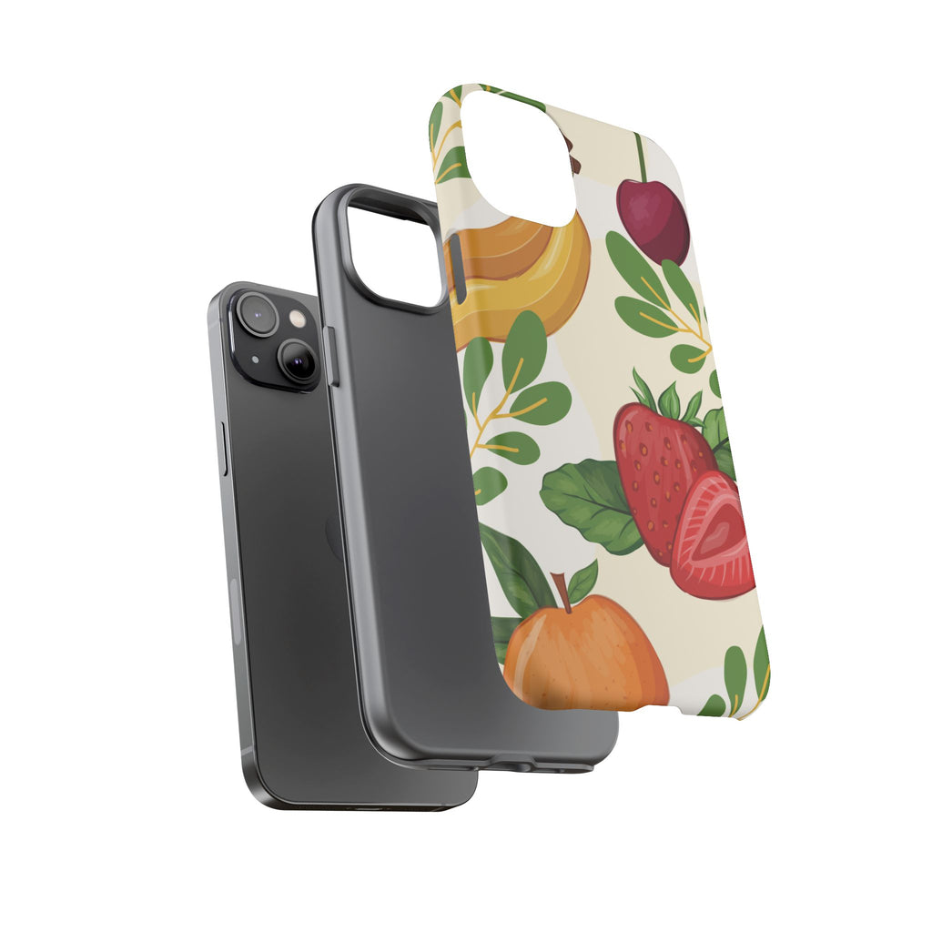 Fruit Pattern Tough Case — Floral Strawberry & Banana Phone Cover