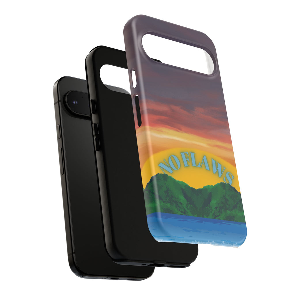 Sunset 'No Flaws' Tough Phone Case — Tropical Beach Protective Cover