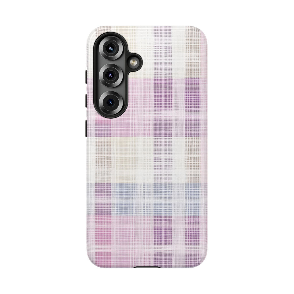 Pink Plaid Phone Case, Trendy Accessories, Birthday, Everyday Use, Tough Cases