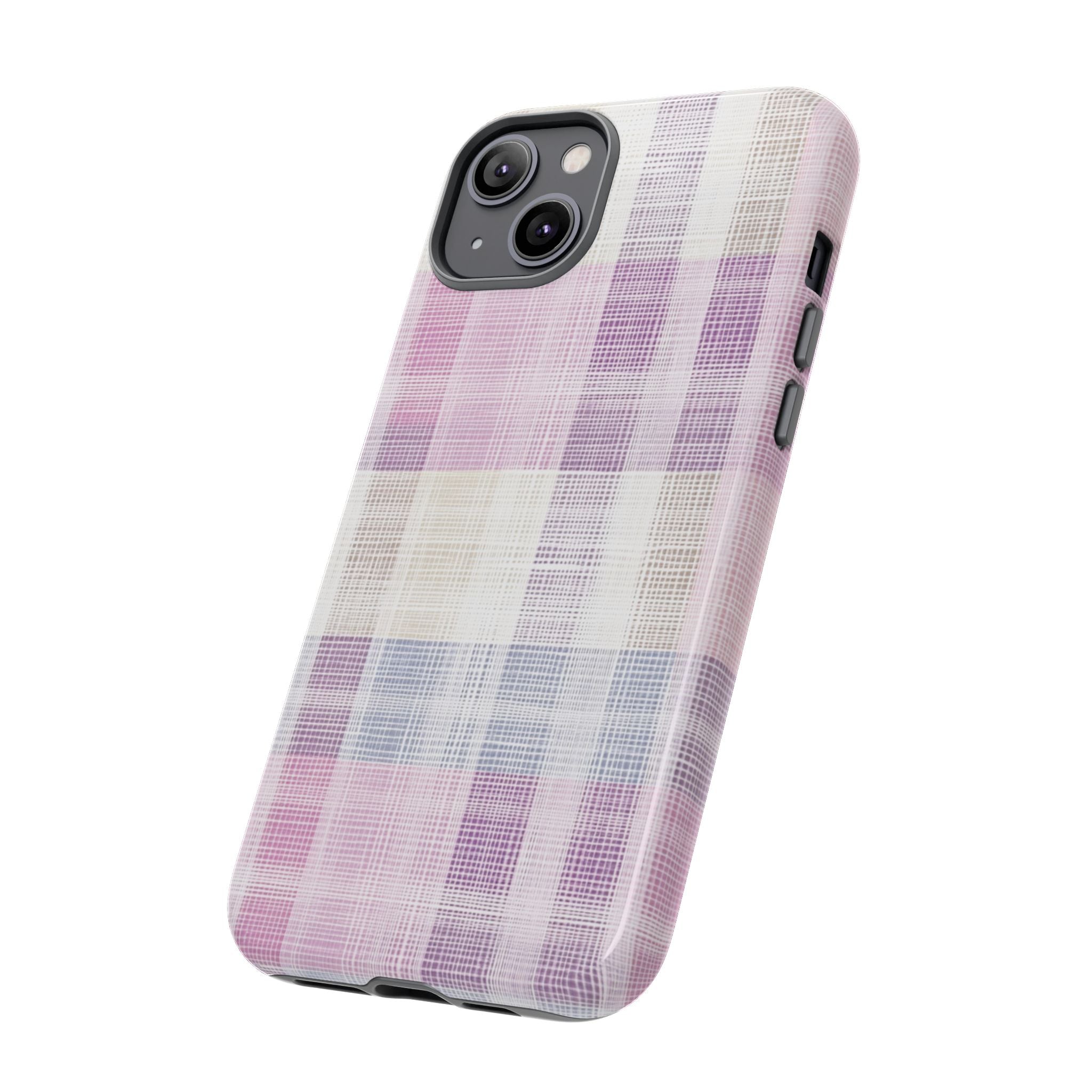 Pink Plaid Phone Case, Trendy Accessories, Birthday, Everyday Use, Tough Cases