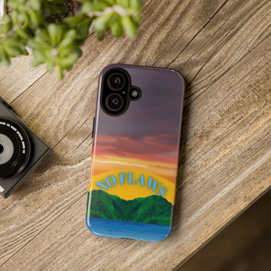 Sunset 'No Flaws' Tough Phone Case — Tropical Beach Protective Cover