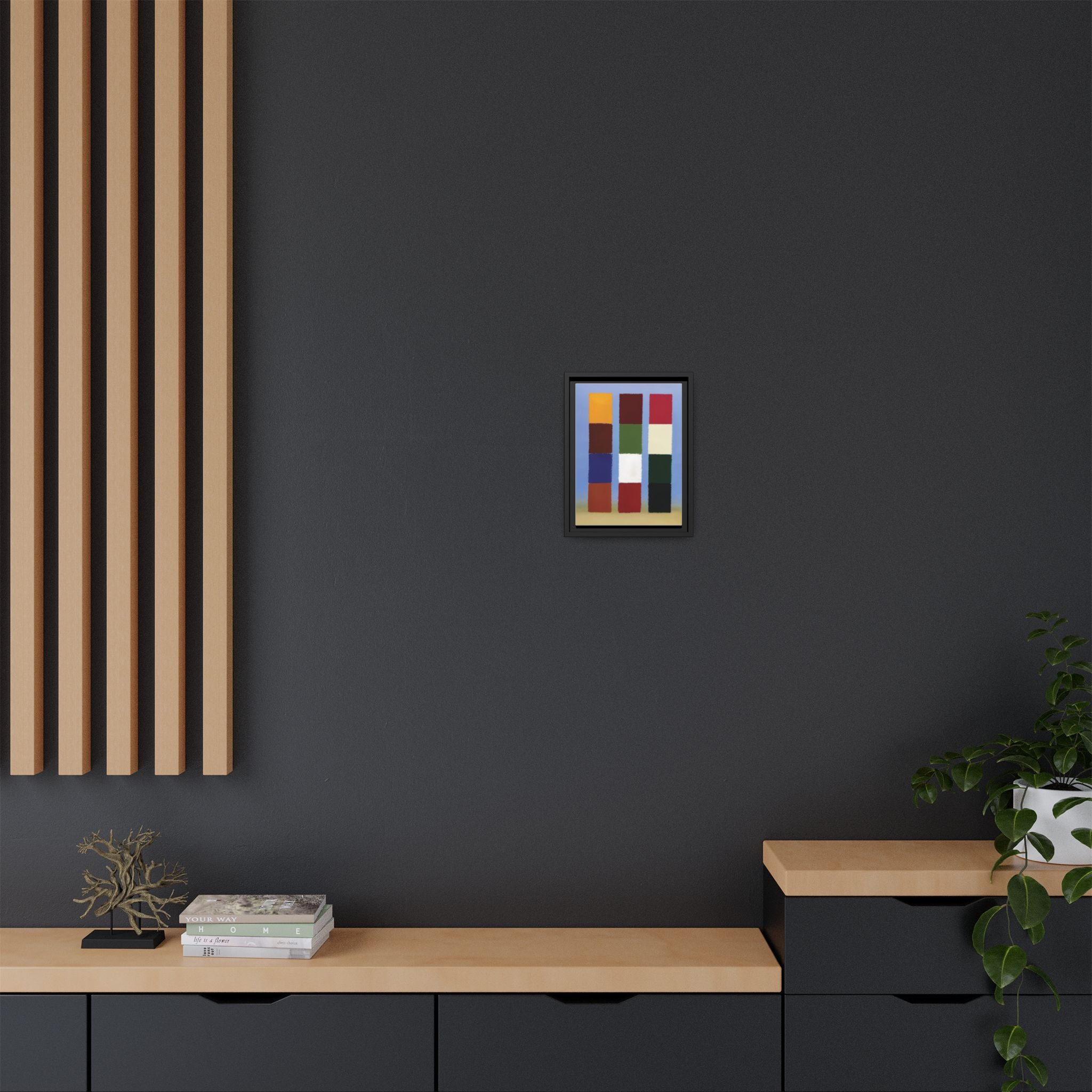 Framed Matte Canvas - Abstract Color Block Wall Art