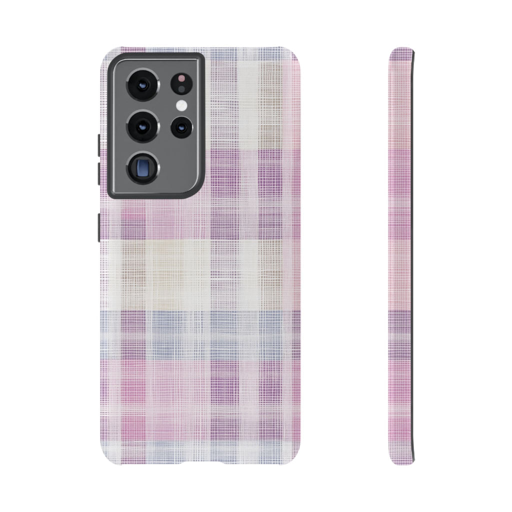 Pink Plaid Phone Case, Trendy Accessories, Birthday, Everyday Use, Tough Cases