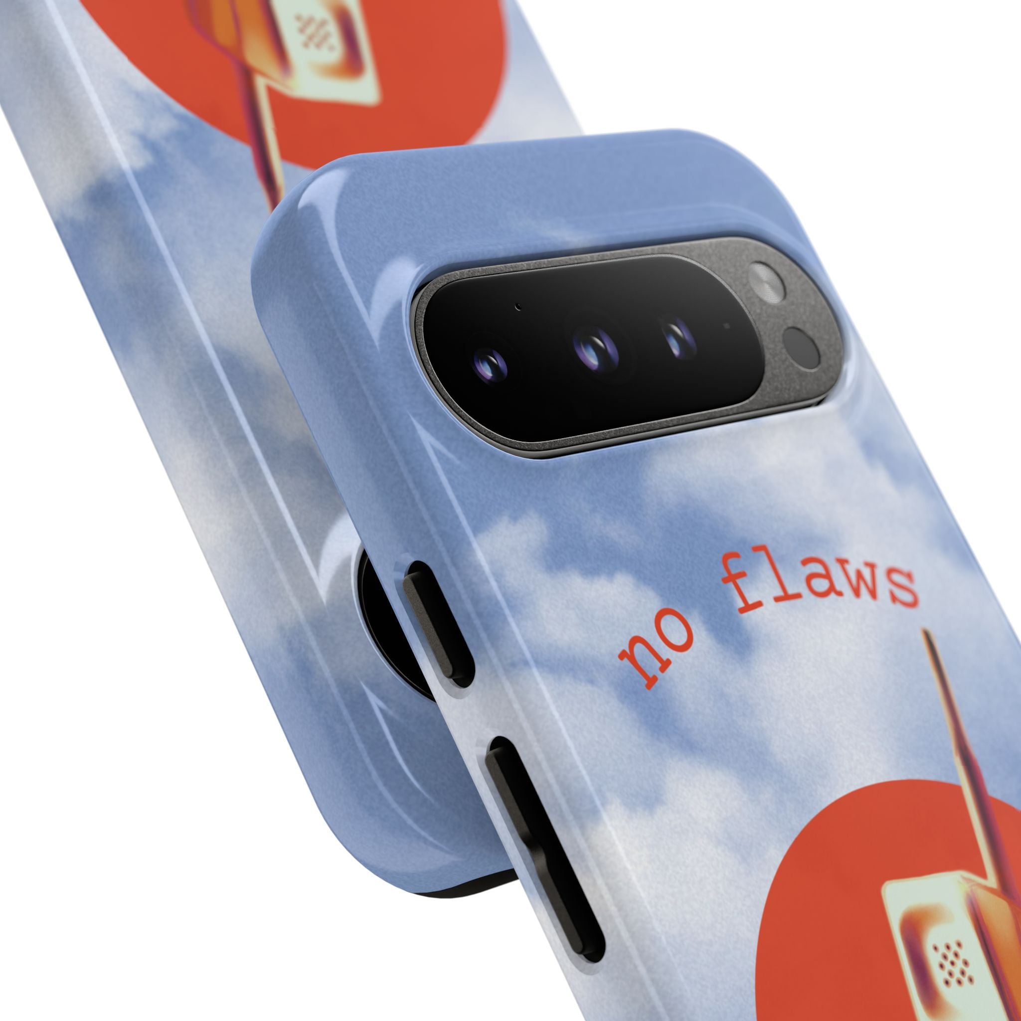 Retro “No Flaws” Phone Tough Case — Vintage 90s Aesthetic Protective Phone Case