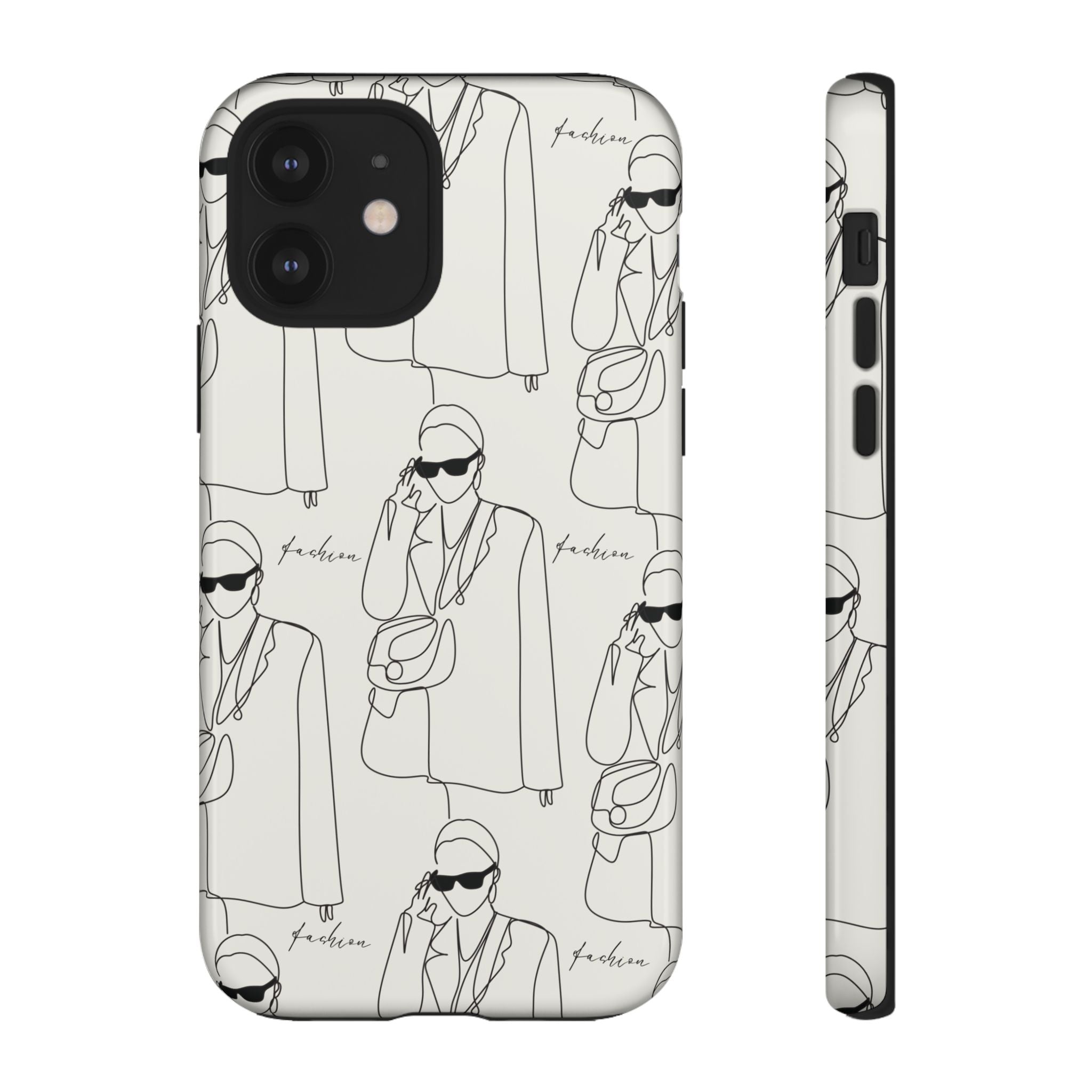 Fashion Sketch Phone Case — Minimalist Chic Designer Pattern