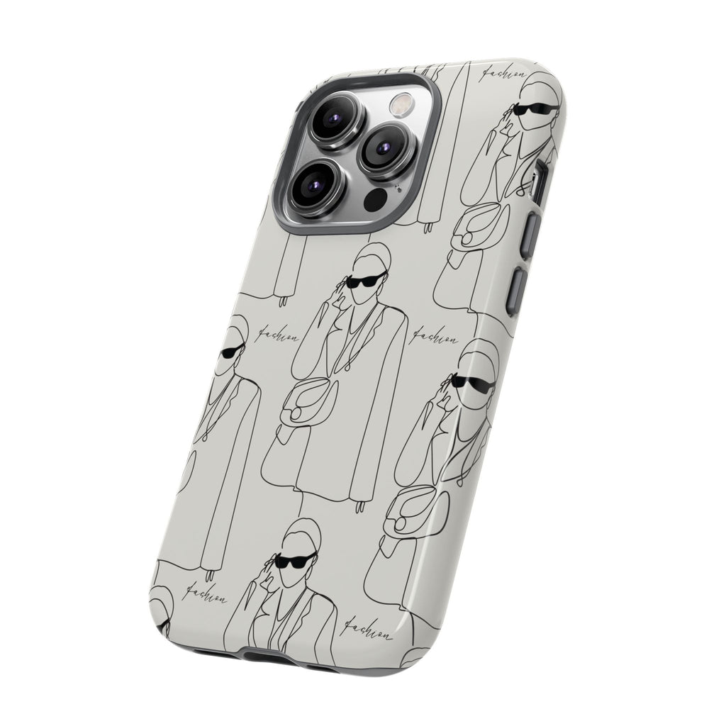 Fashion Sketch Phone Case — Minimalist Chic Designer Pattern