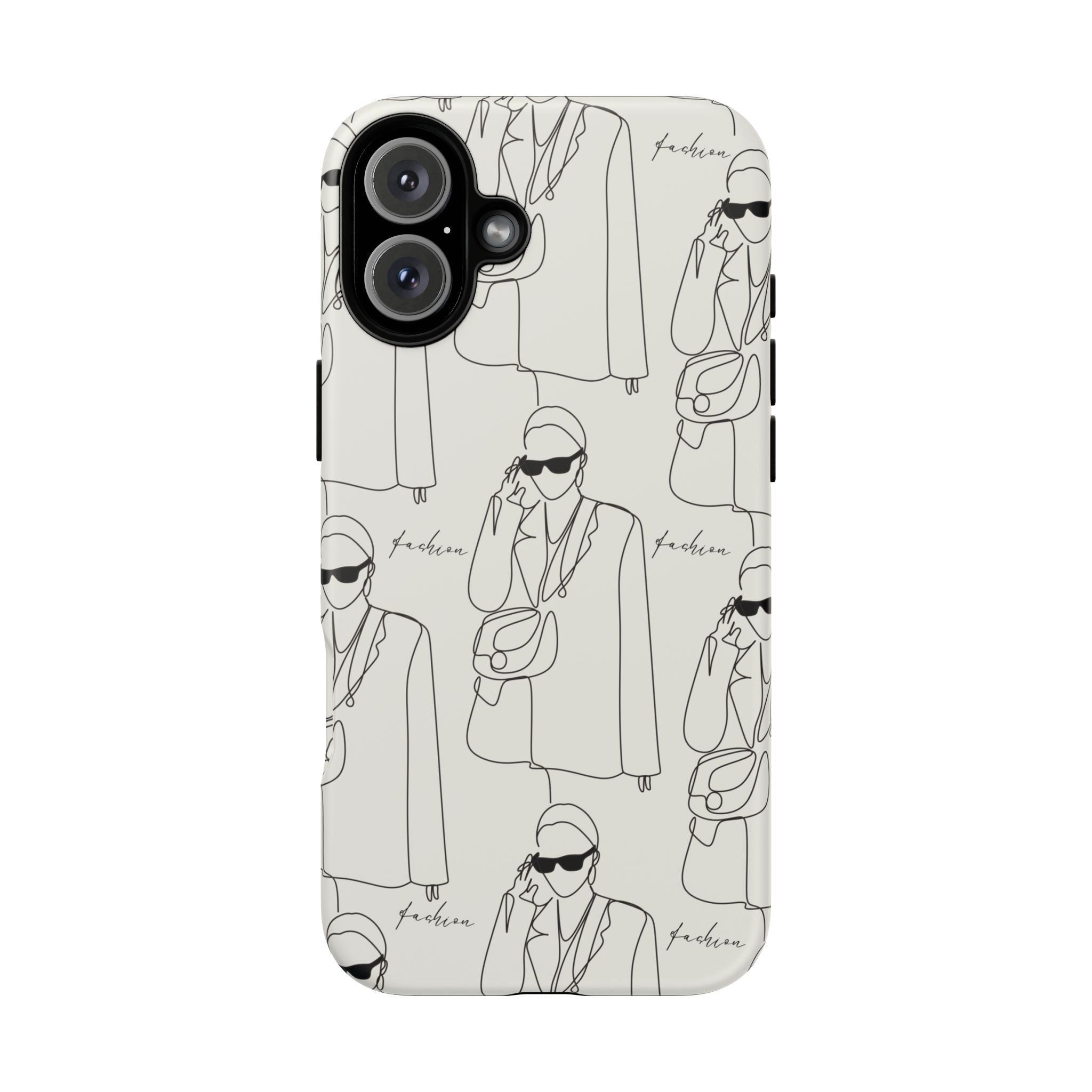 Fashion Sketch Phone Case — Minimalist Chic Designer Pattern